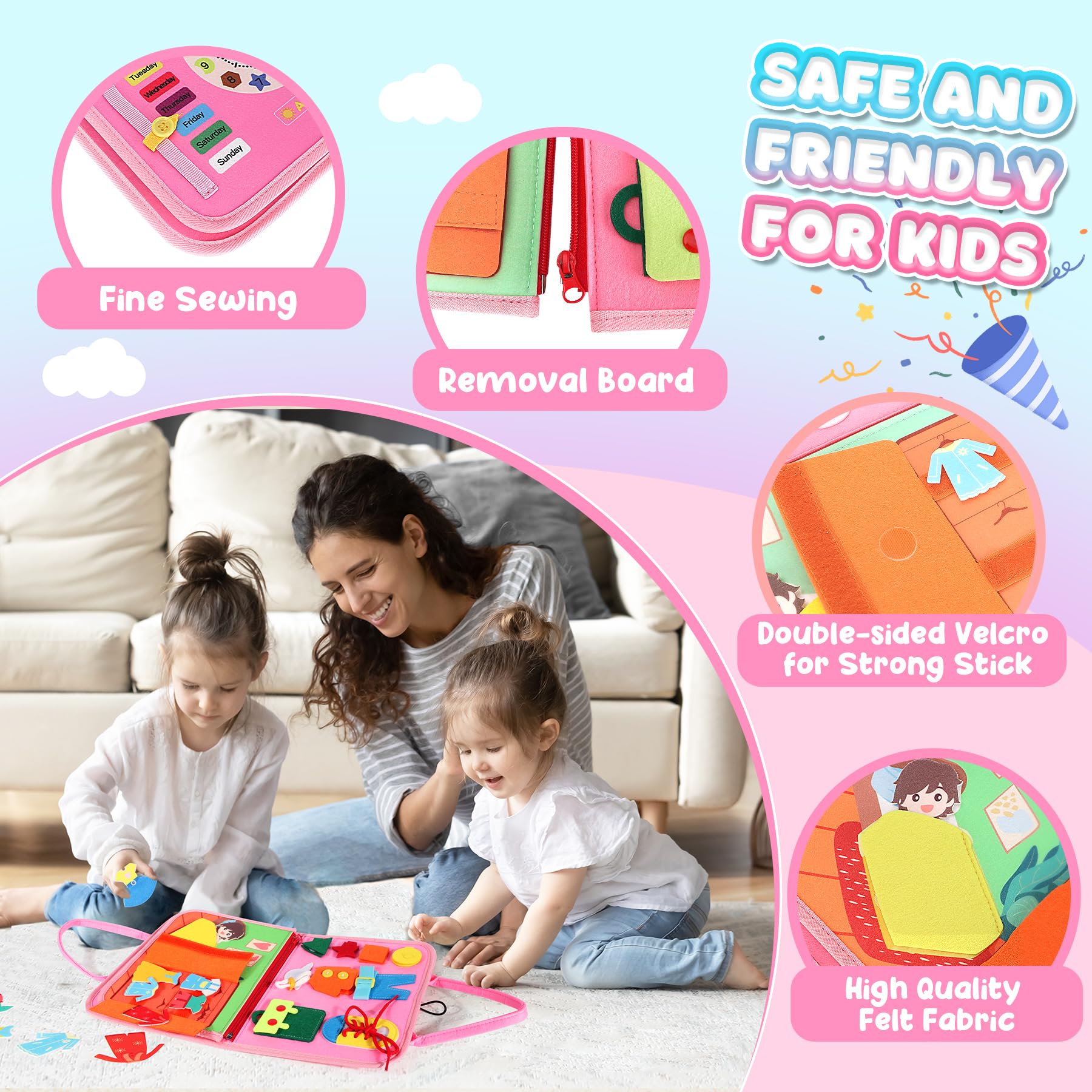 Foto 6 pulgar | Juguetes Montessori Busy Board Urmywo Para Niños Pequeños Busy Book - Venta Internacional.