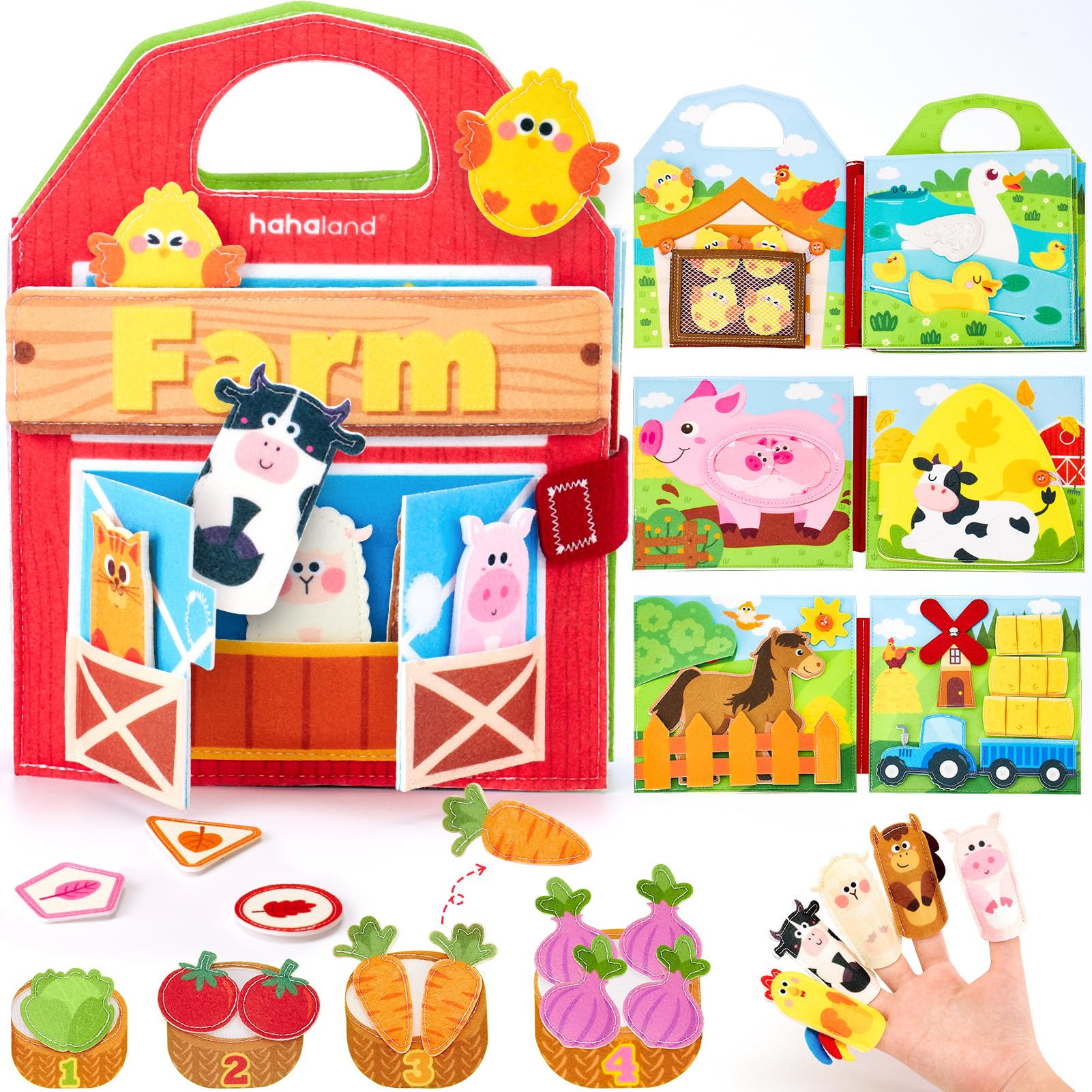Foto 2 pulgar | Animales De Granja De Busy Board Hahaland Para Niños Pequeños De 1 A 3 Años - Venta Internacional.