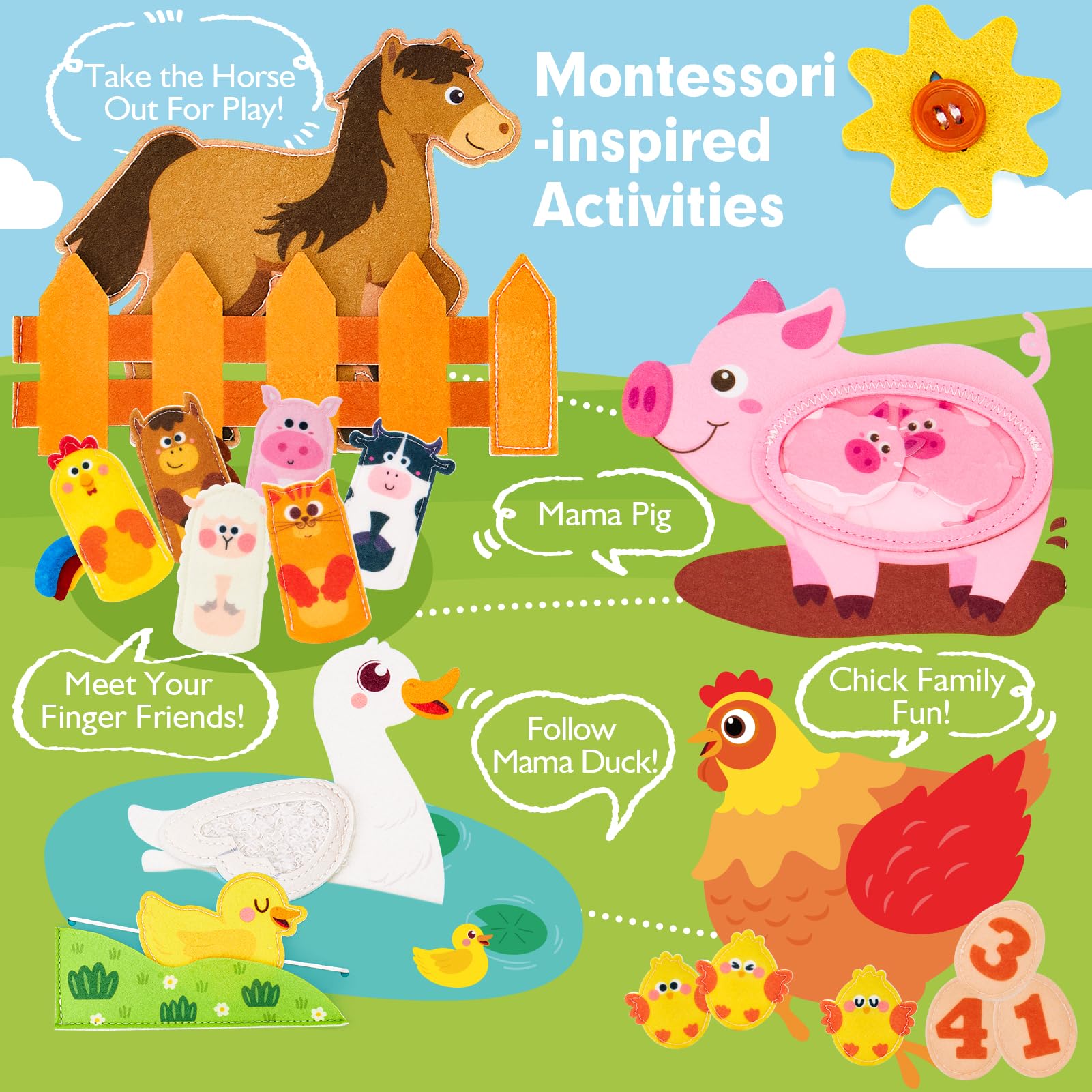 Foto 4 pulgar | Animales De Granja De Busy Board Hahaland Para Niños Pequeños De 1 A 3 Años - Venta Internacional.