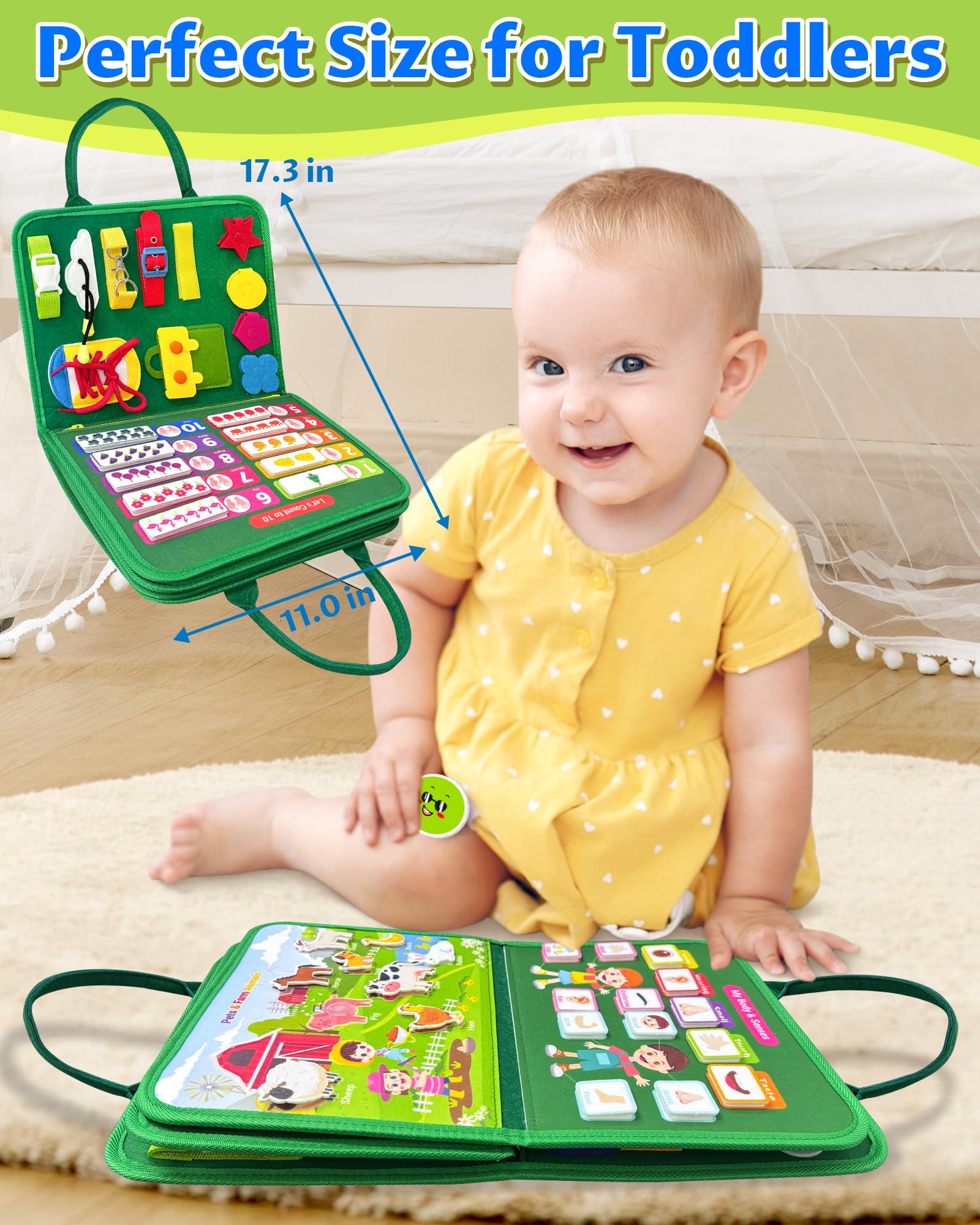 Foto 7 pulgar | Juguete Montessori Exorany De Busy Board Para 1 A 4 Años Con 8 Páginas - Venta Internacional.
