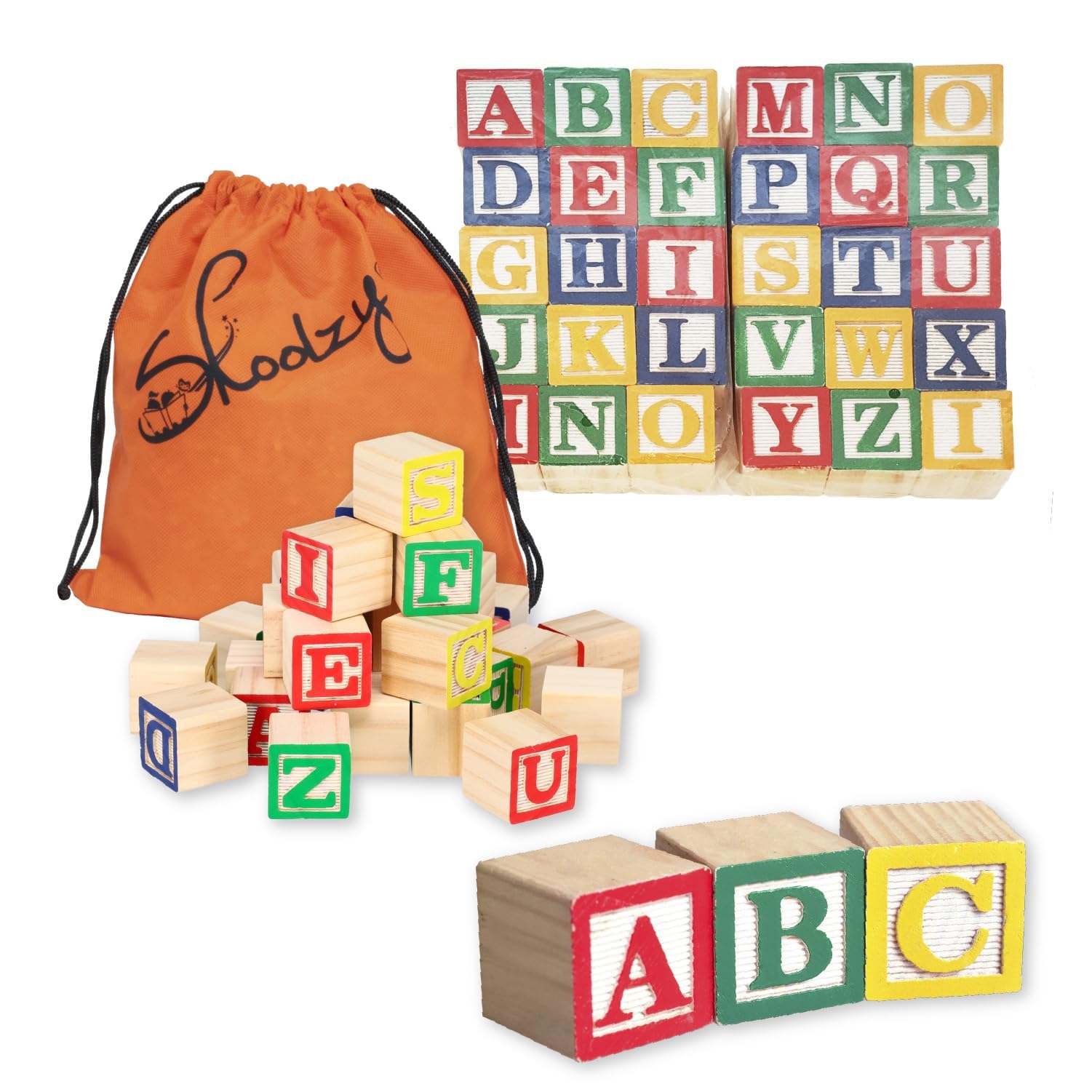 Foto 2 pulgar | Bloques Apilables de Madera con Forma de Alfabeto Skoolzy - Venta Internacional