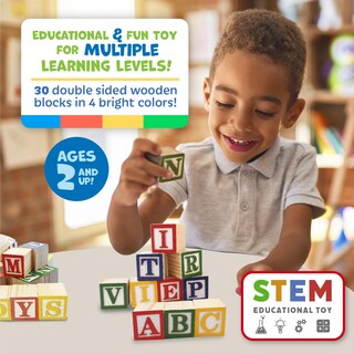 Foto 2 | Bloques Apilables de Madera con Forma de Alfabeto Skoolzy - Venta Internacional