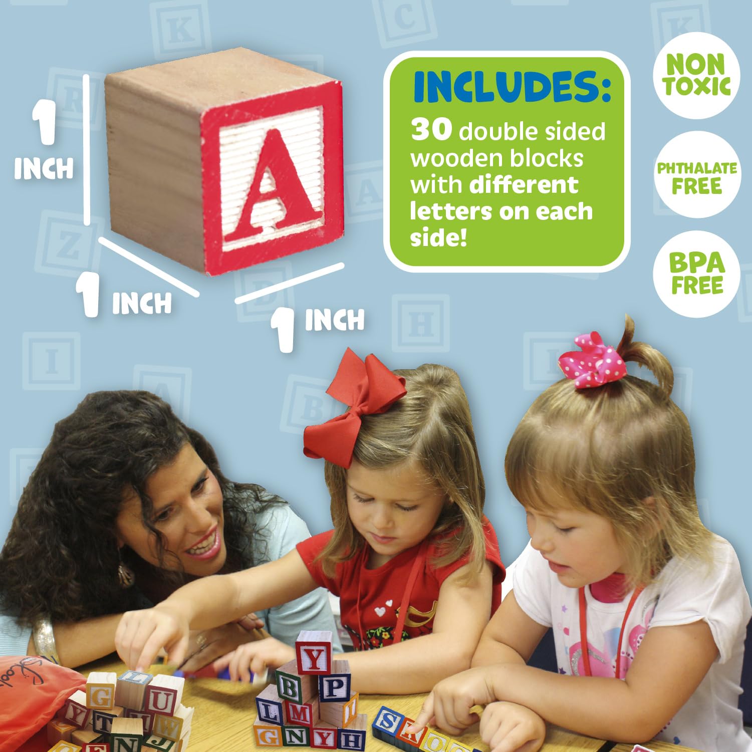 Foto 6 pulgar | Bloques Apilables de Madera con Forma de Alfabeto Skoolzy - Venta Internacional