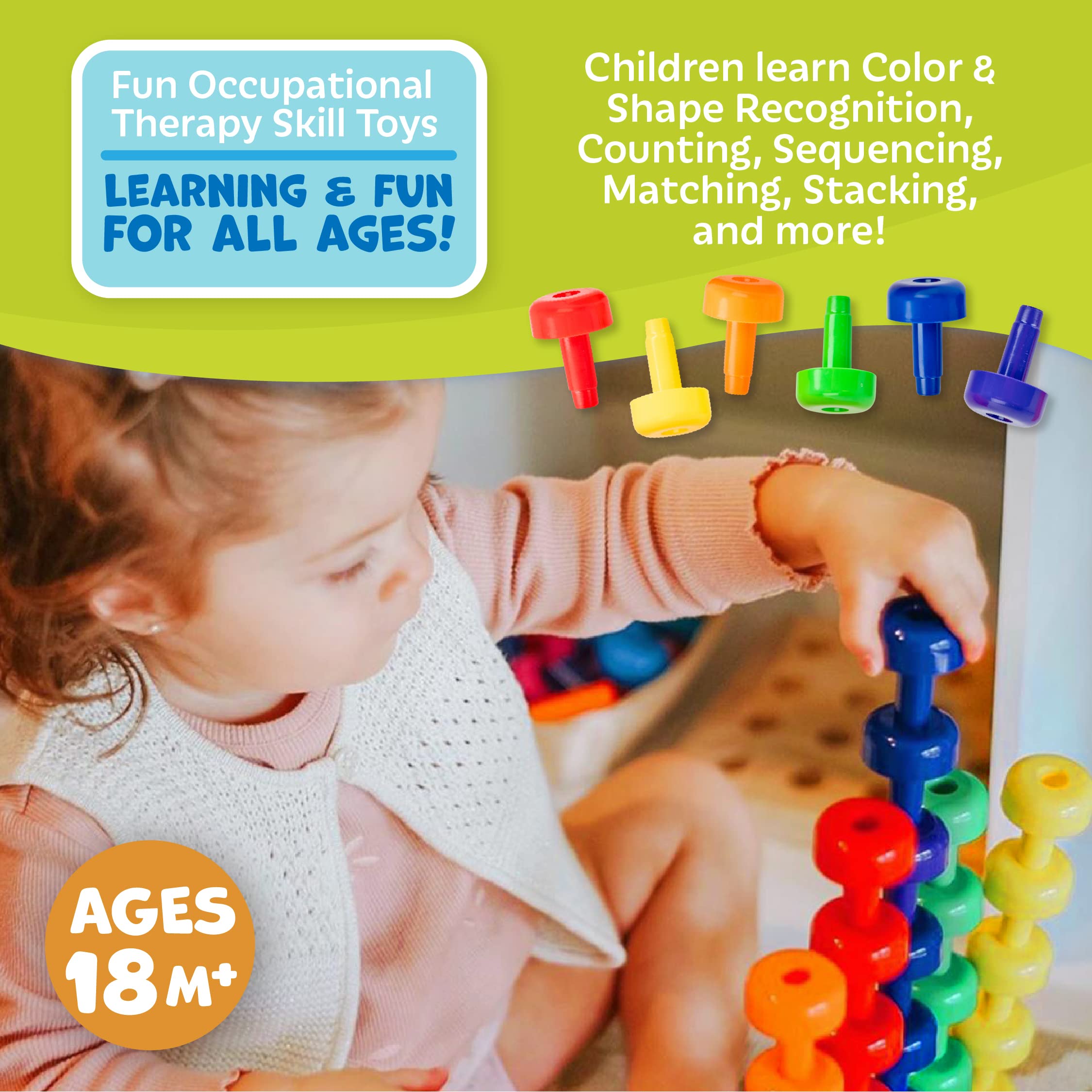 Foto 3 pulgar | Juego Sensorial Pegboard Skoolzy Montessori de 33 Piezas - Venta Internacional