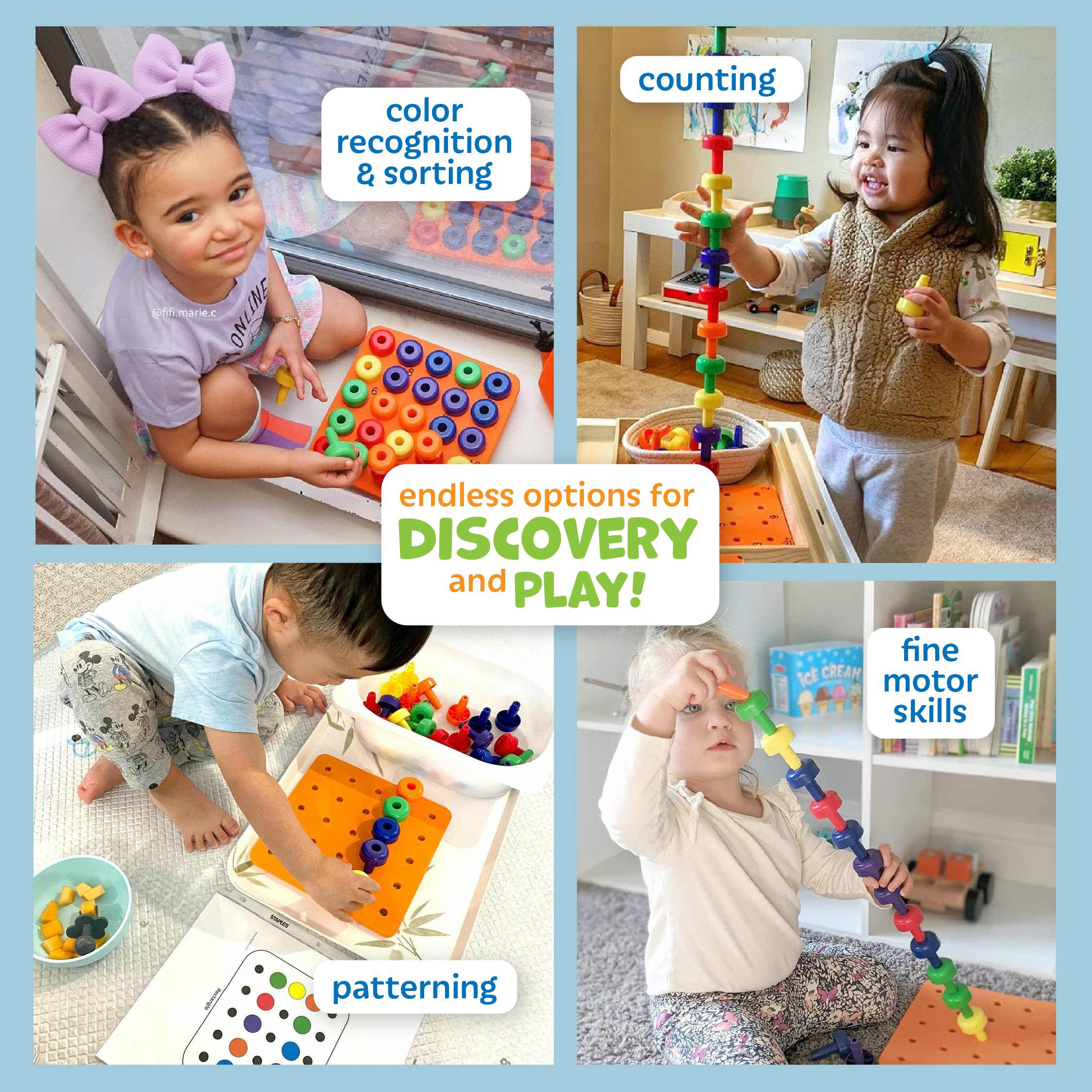 Foto 4 pulgar | Juego Sensorial Pegboard Skoolzy Montessori de 33 Piezas - Venta Internacional