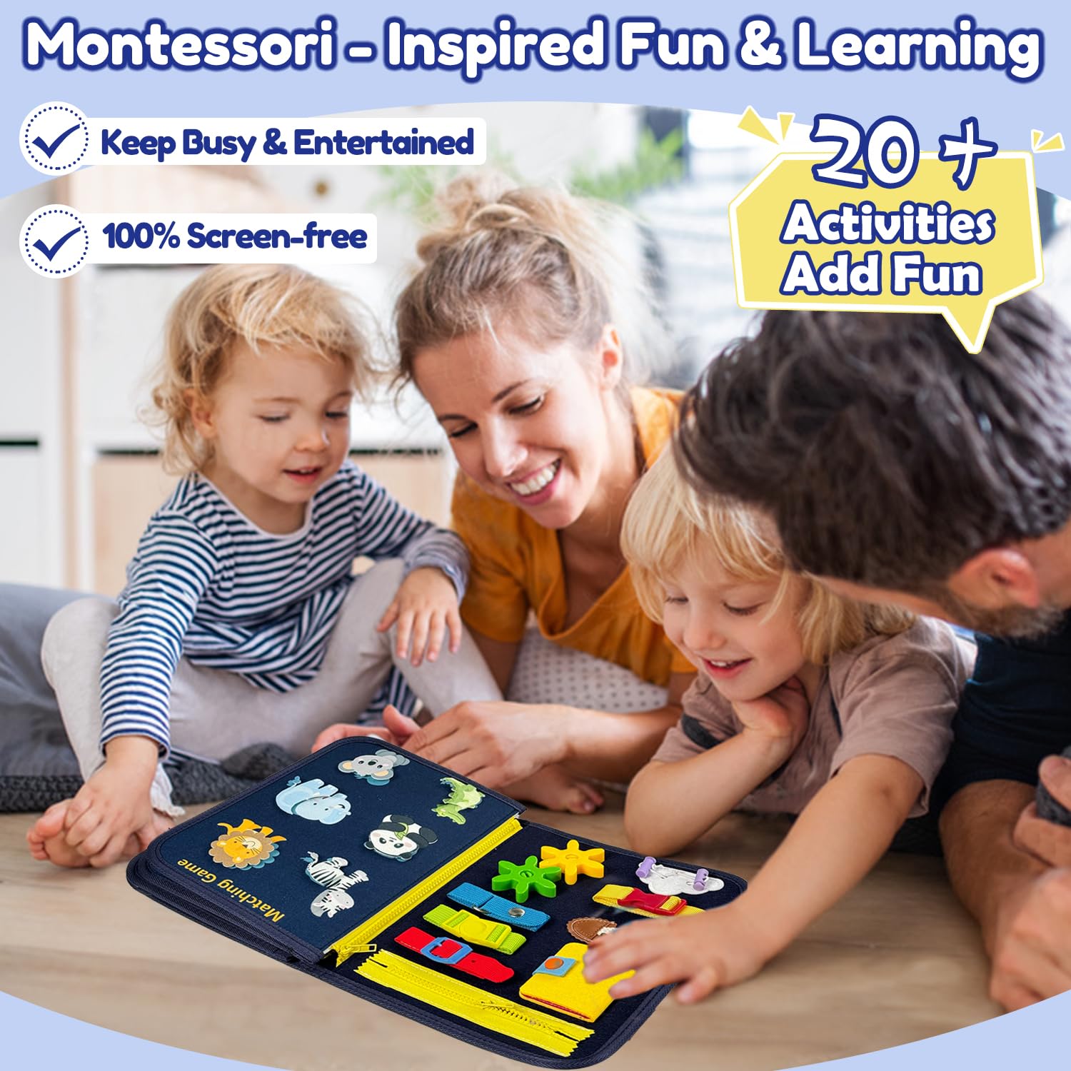 Foto 3 pulgar | Busy Board Book Qizfun Dinosaur Montessori- Venta Internacional