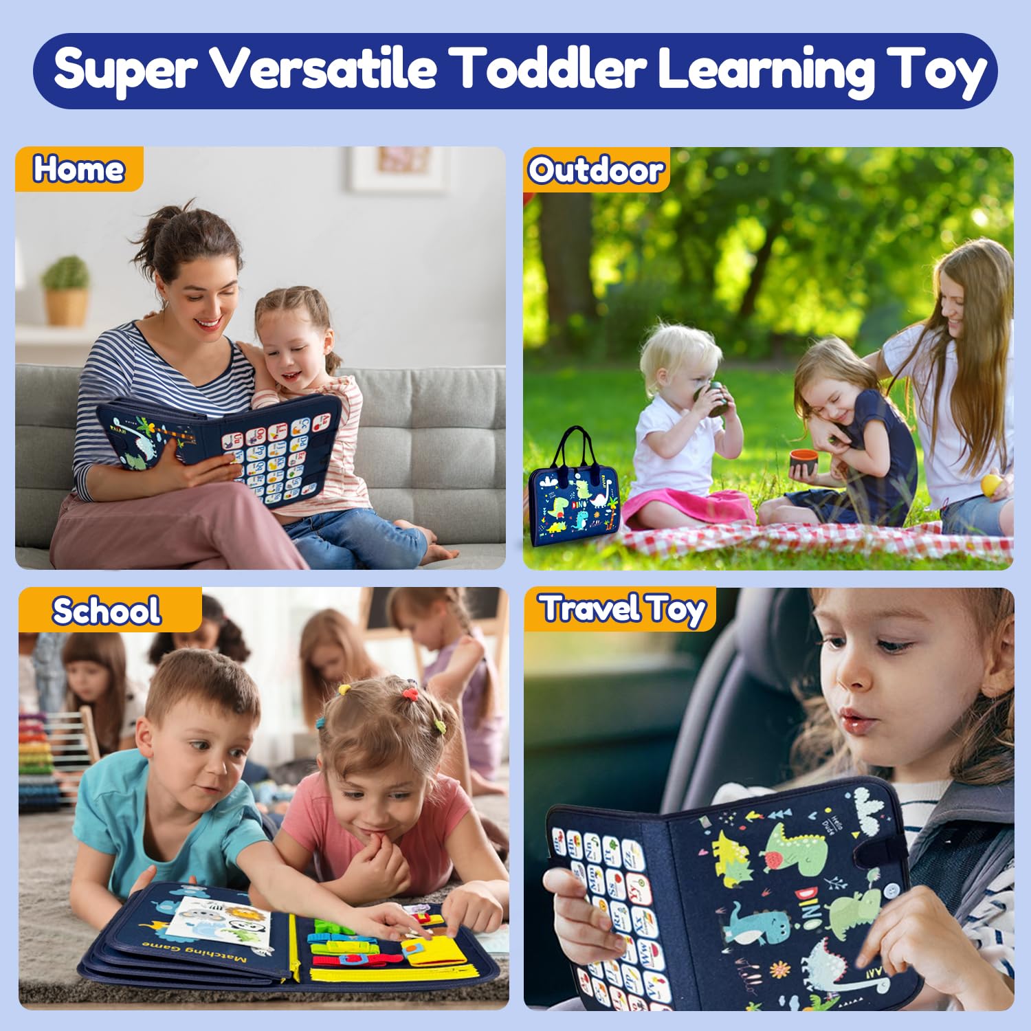 Foto 5 pulgar | Busy Board Book Qizfun Dinosaur Montessori- Venta Internacional