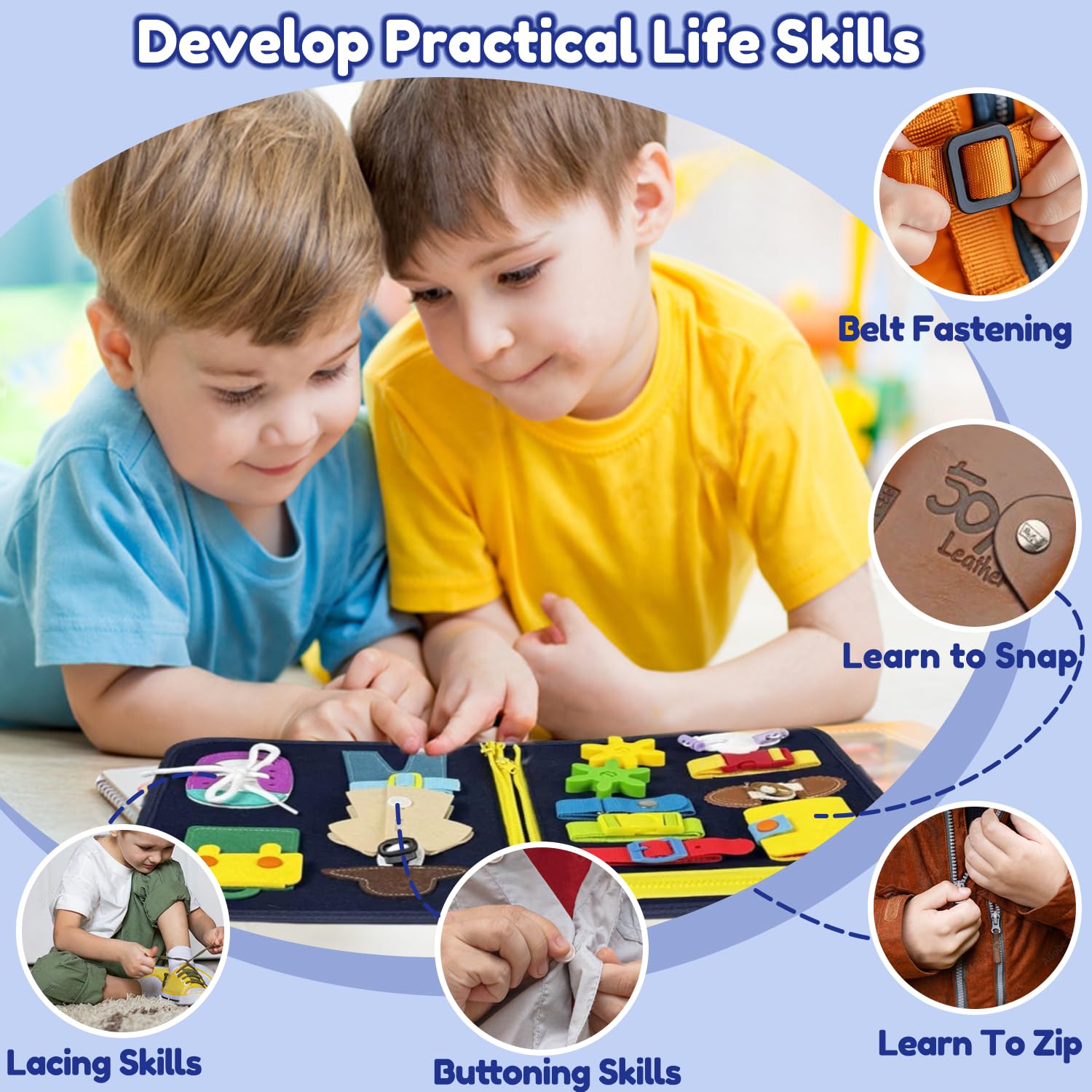 Foto 6 pulgar | Busy Board Book Qizfun Dinosaur Montessori- Venta Internacional