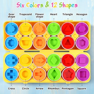 Foto 2 | Juguetes de Aprendizaje Reconocimiento de Colores y Formas 12 Huevos - Venta Internacional