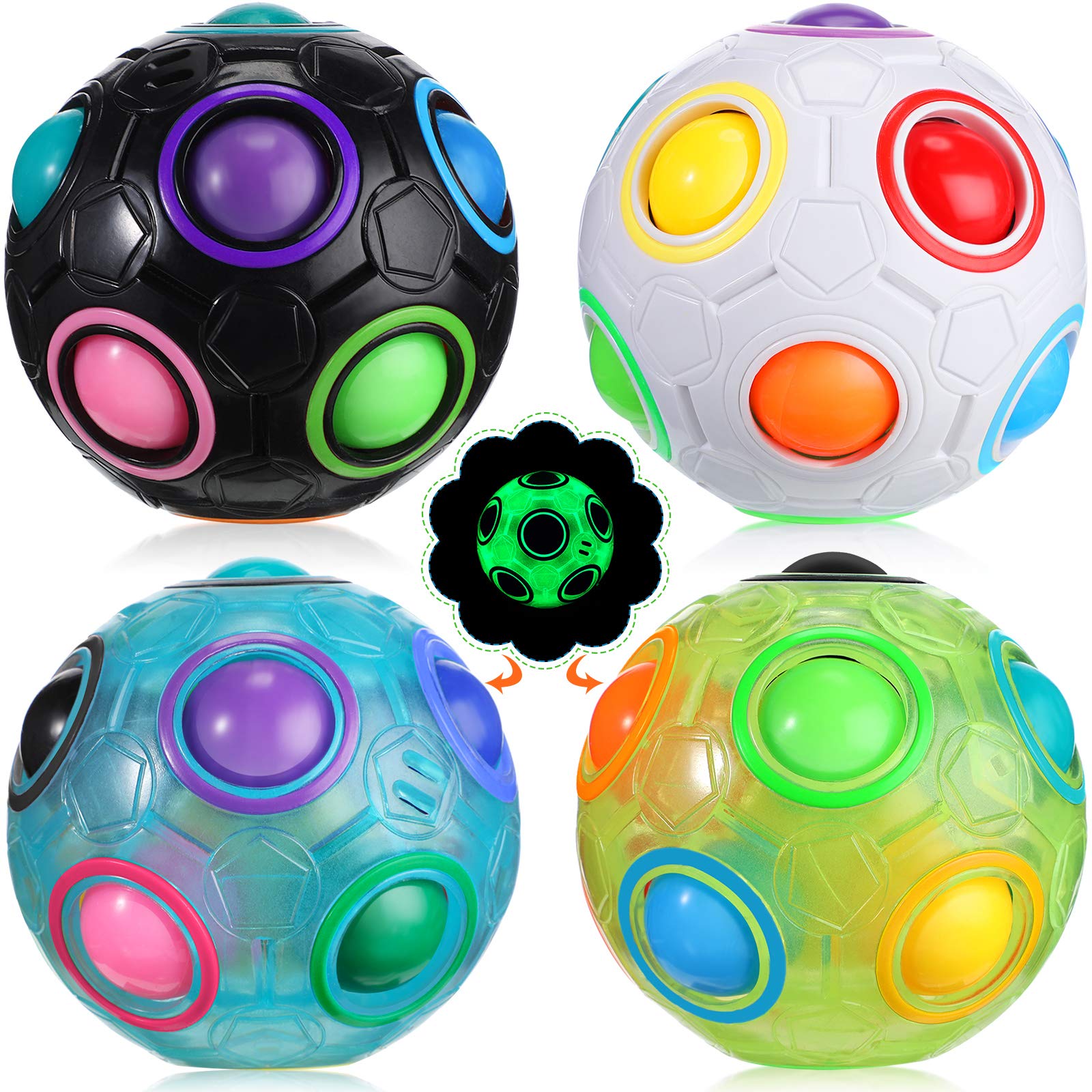 Pelota Puzzle Fidget Ball Skylety Glow Rainbow 4 Piezas - Venta Internacional