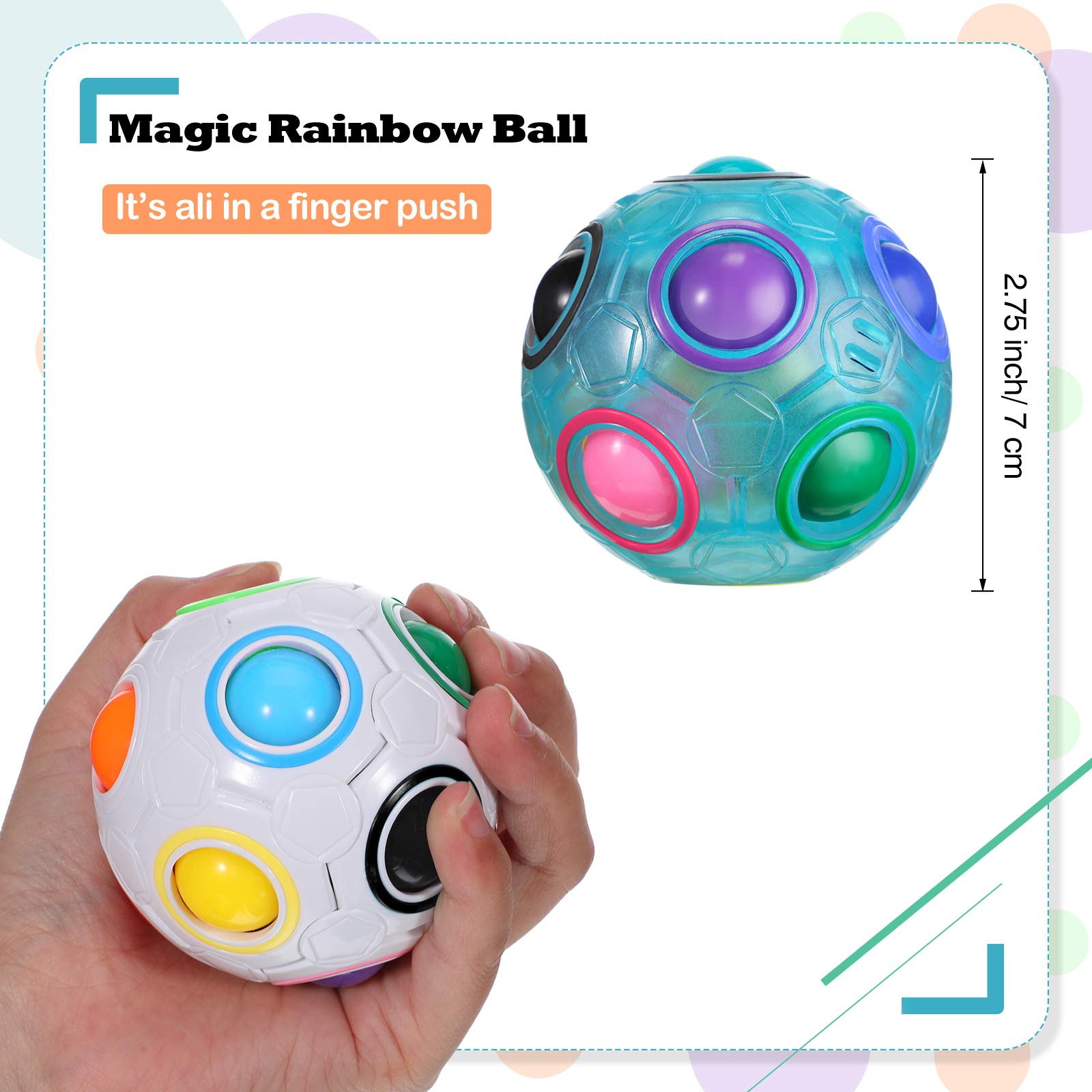 Foto 3 pulgar | Pelota Puzzle Fidget Ball Skylety Glow Rainbow 4 Piezas - Venta Internacional