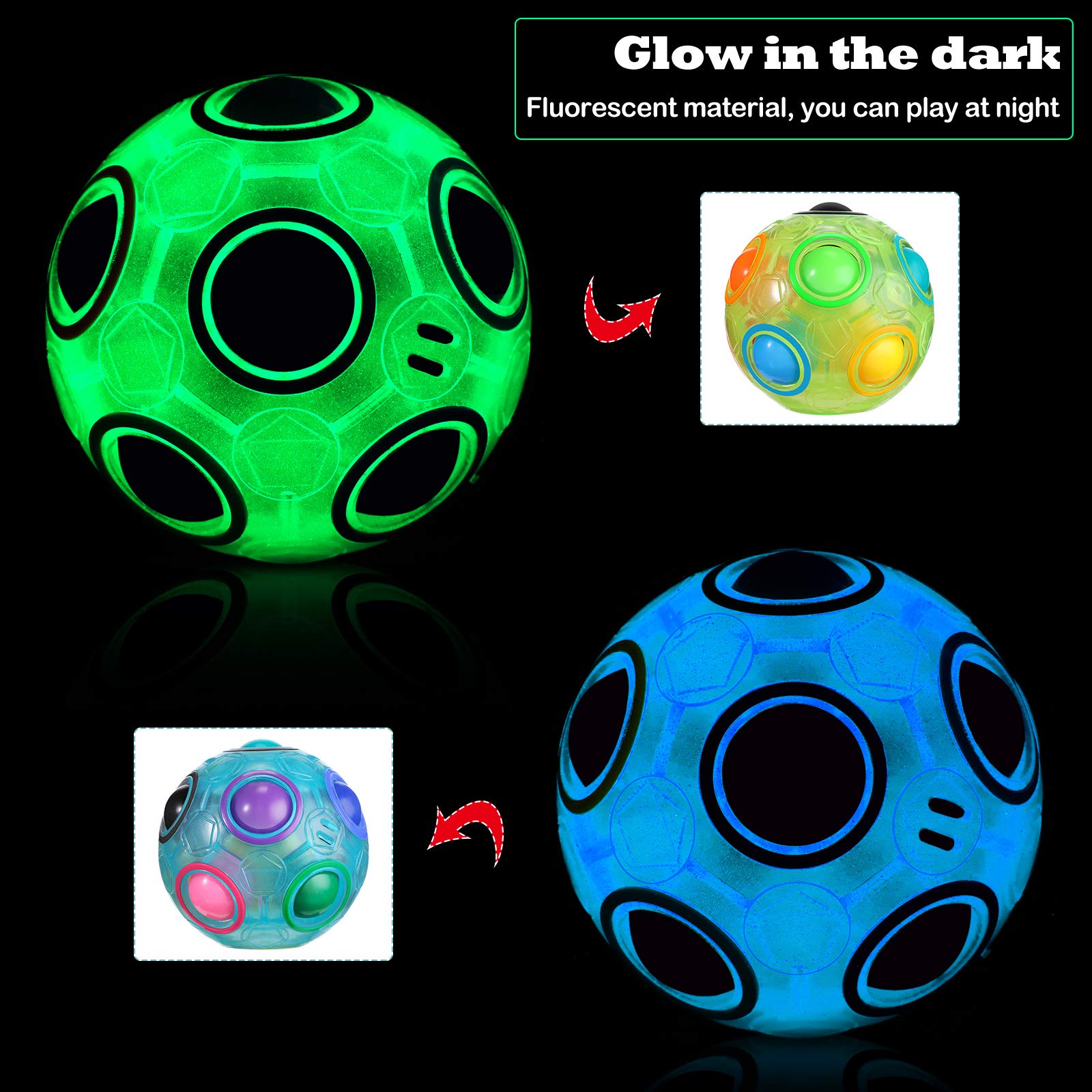 Foto 4 pulgar | Pelota Puzzle Fidget Ball Skylety Glow Rainbow 4 Piezas - Venta Internacional