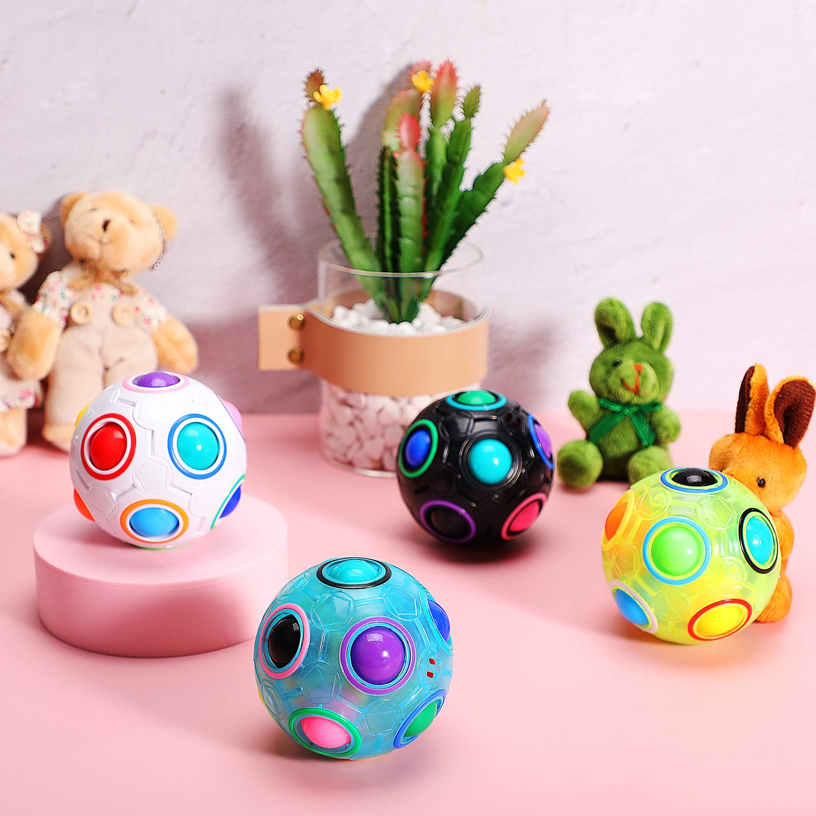Foto 7 pulgar | Pelota Puzzle Fidget Ball Skylety Glow Rainbow 4 Piezas - Venta Internacional