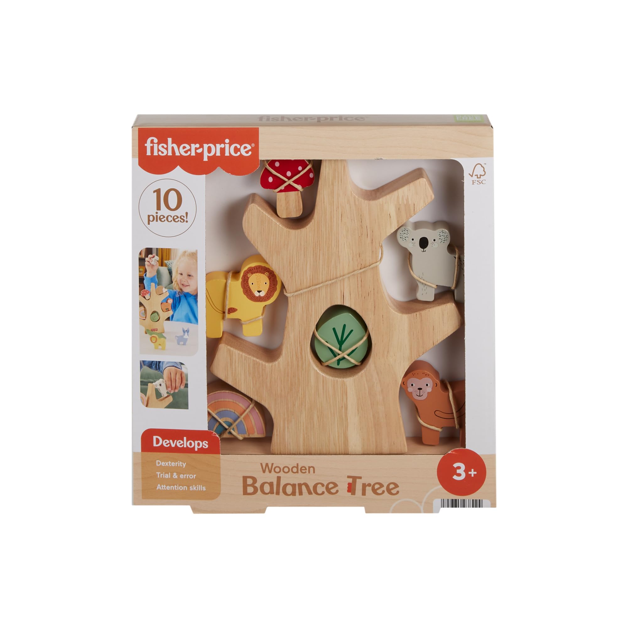 Foto 2 pulgar | Árbol De Equilibrio De Madera De Fisher-price De Juguete Apilable Con 10 Piezas - Venta Internacional.