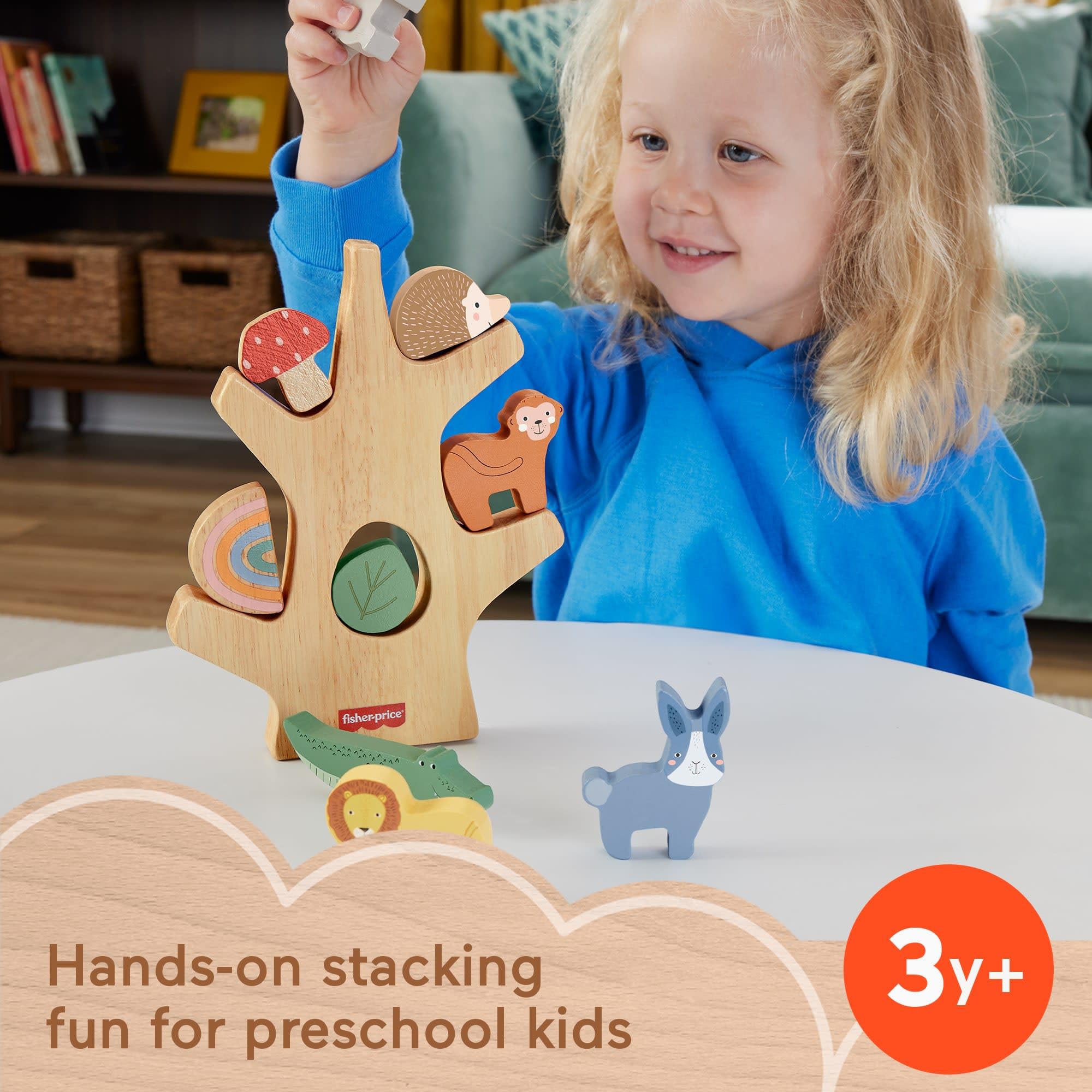 Foto 3 pulgar | Árbol De Equilibrio De Madera De Fisher-price De Juguete Apilable Con 10 Piezas - Venta Internacional.
