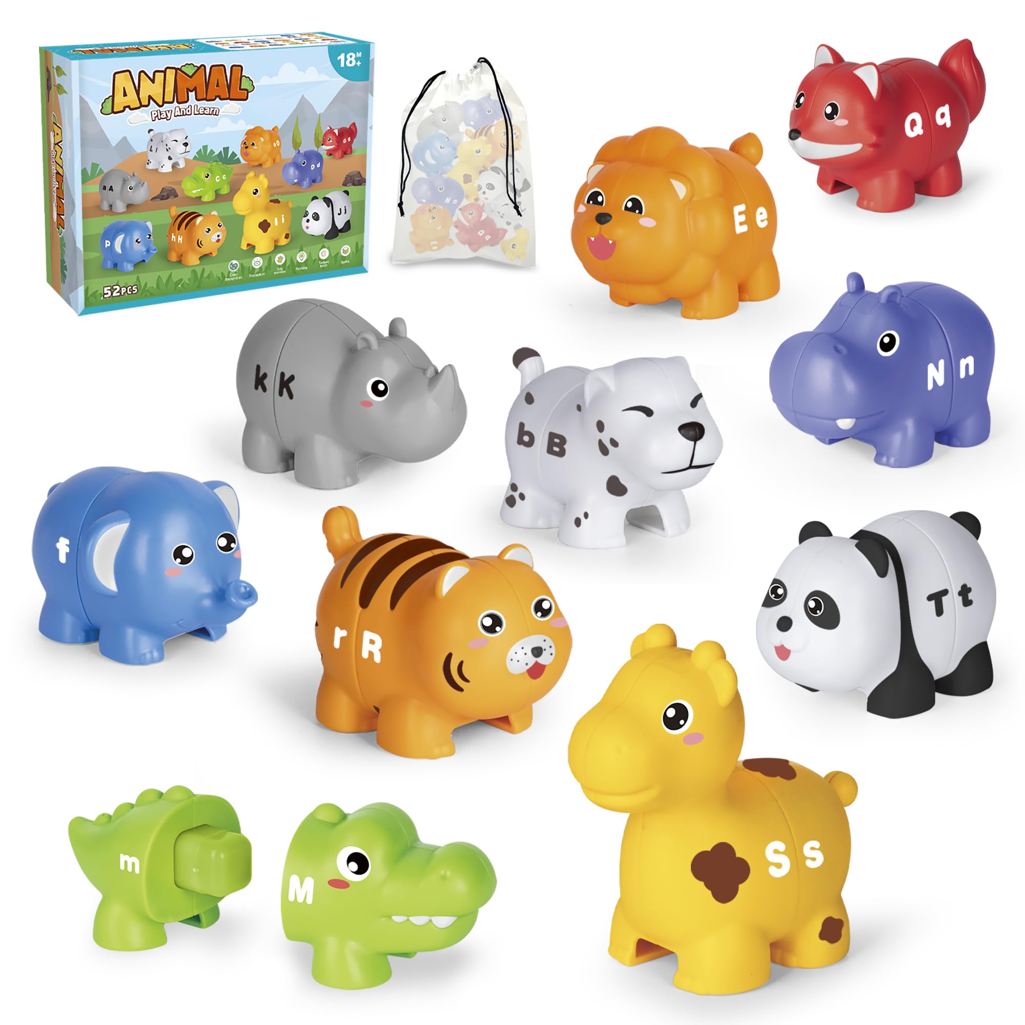 Foto 2 pulgar | Learning Toy Generic Abc Animal Alphabet Match, 52 Unidades, De 2 A 4 Años - Venta Internacional.