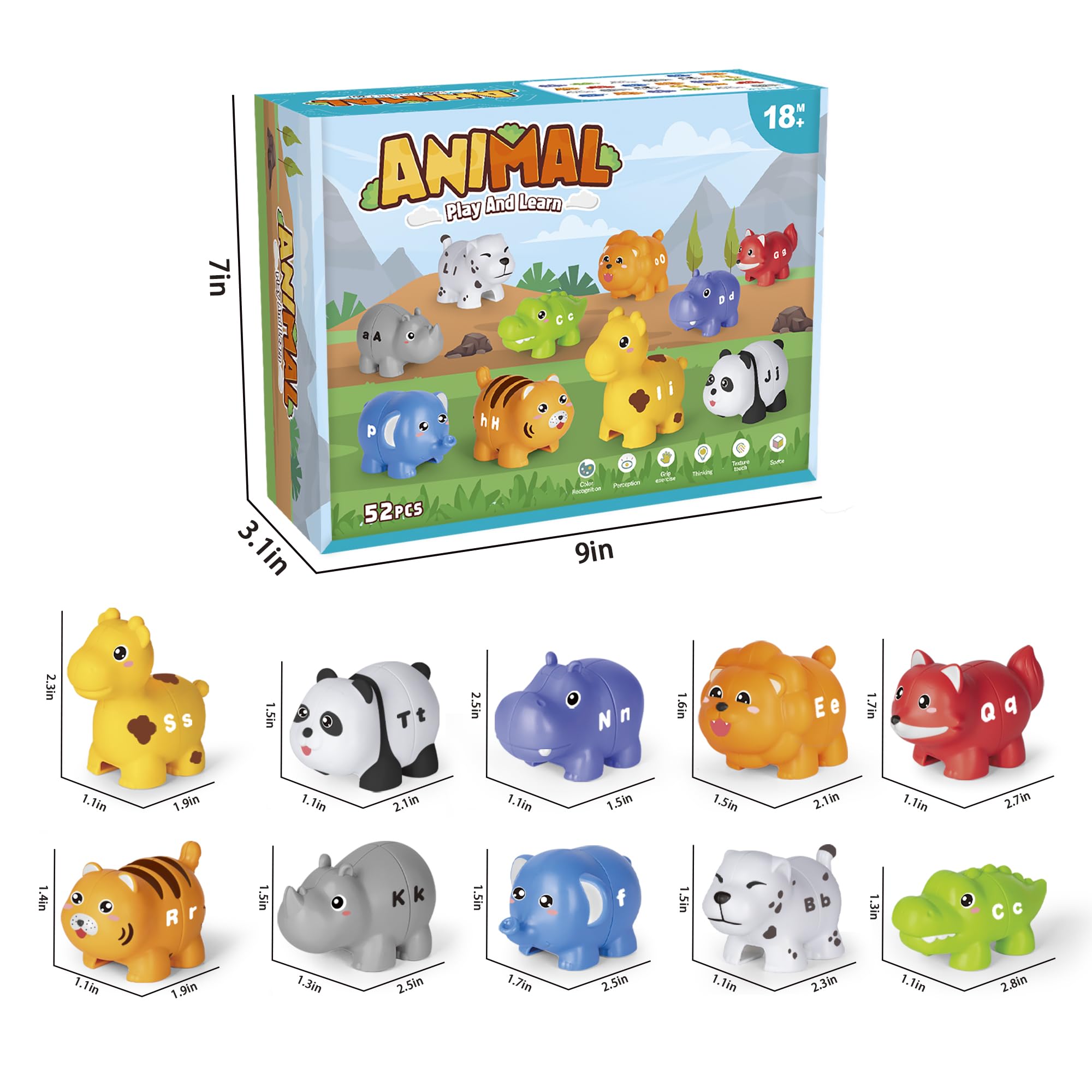Foto 4 pulgar | Learning Toy Generic Abc Animal Alphabet Match, 52 Unidades, De 2 A 4 Años - Venta Internacional.