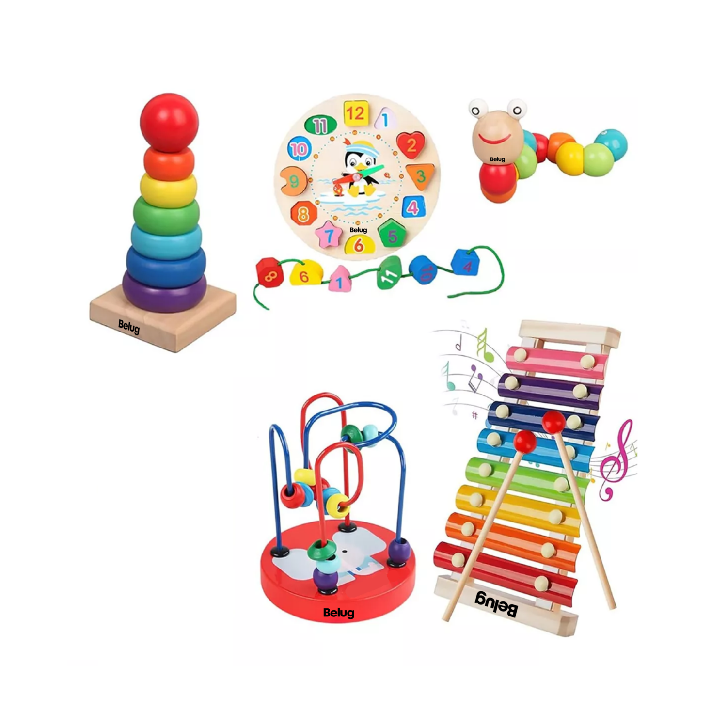Paquete Didáctico Infantil Estimulación Temprana Belug 5 Piezas