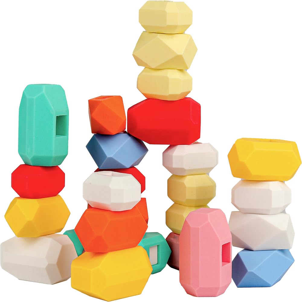 Stacking Rocks Stones D-fantix Silicone 39 Unidades Para Niños De 3 A 6 Años - Venta Internacional.