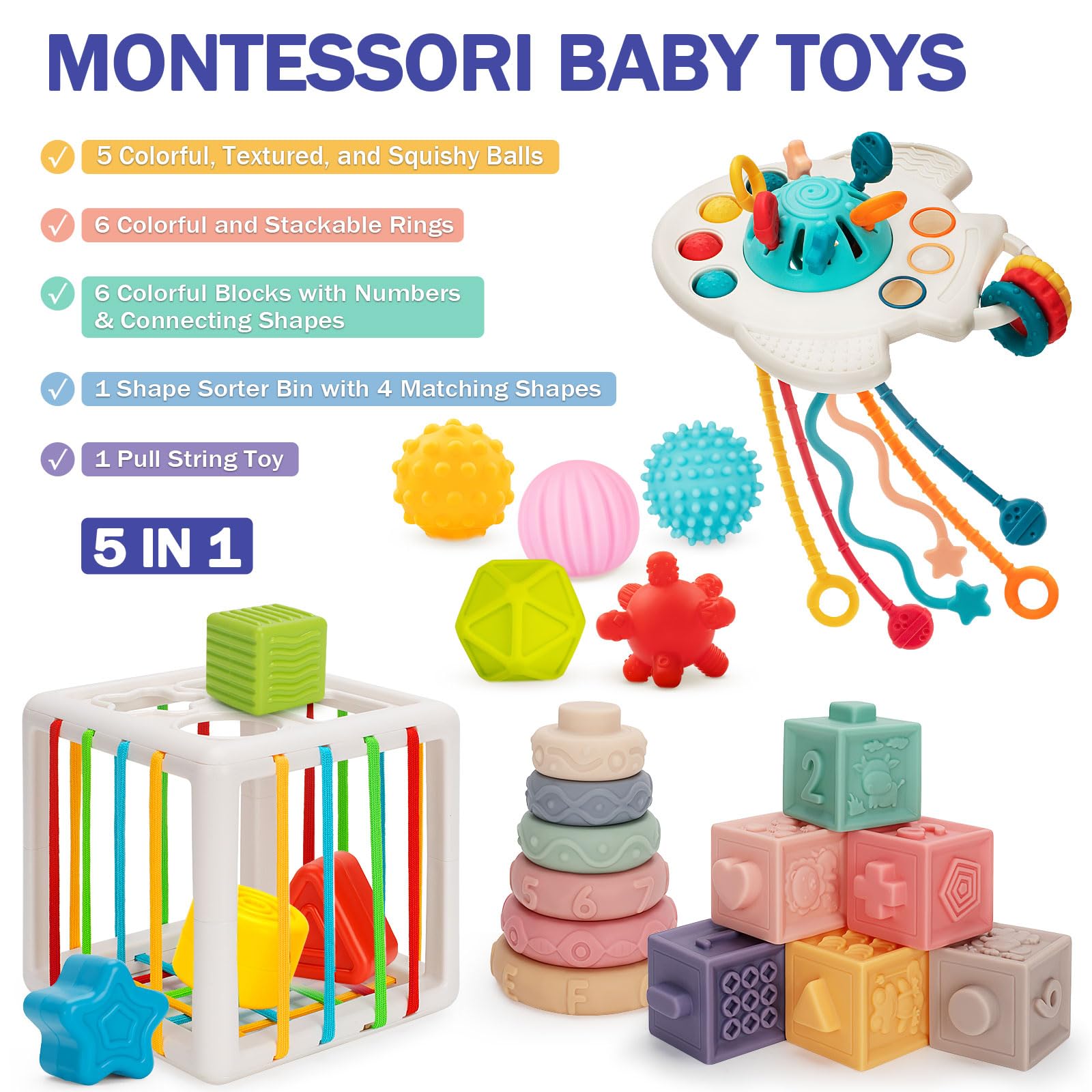 Foto 4 pulgar | Set de Juguetes Jyusmile Montessori - Venta Internacional