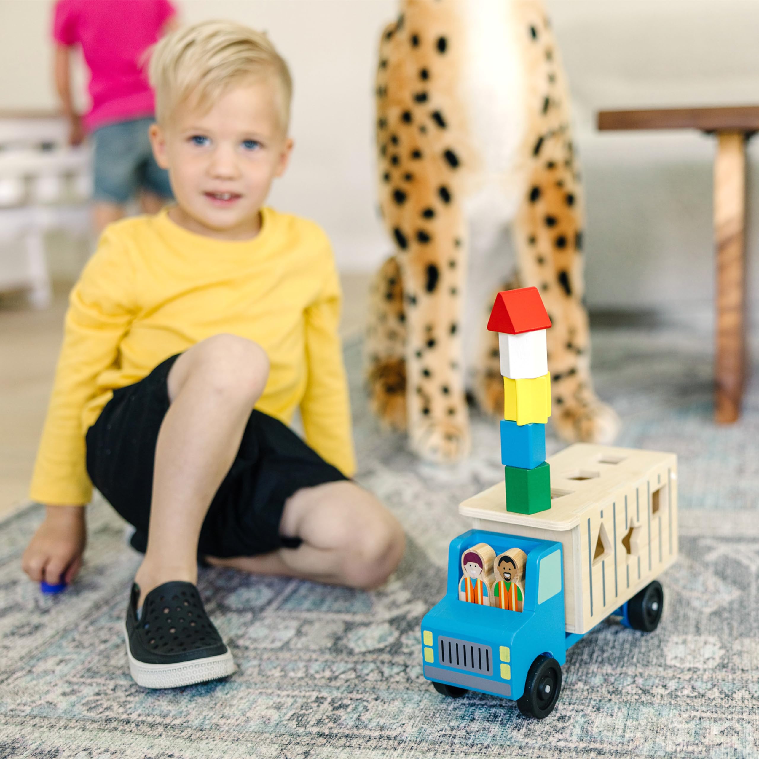 Foto 5 | Camión Volquete De Madera De Juguete Para Clasificar Formas Melissa & Doug - Venta Internacional.