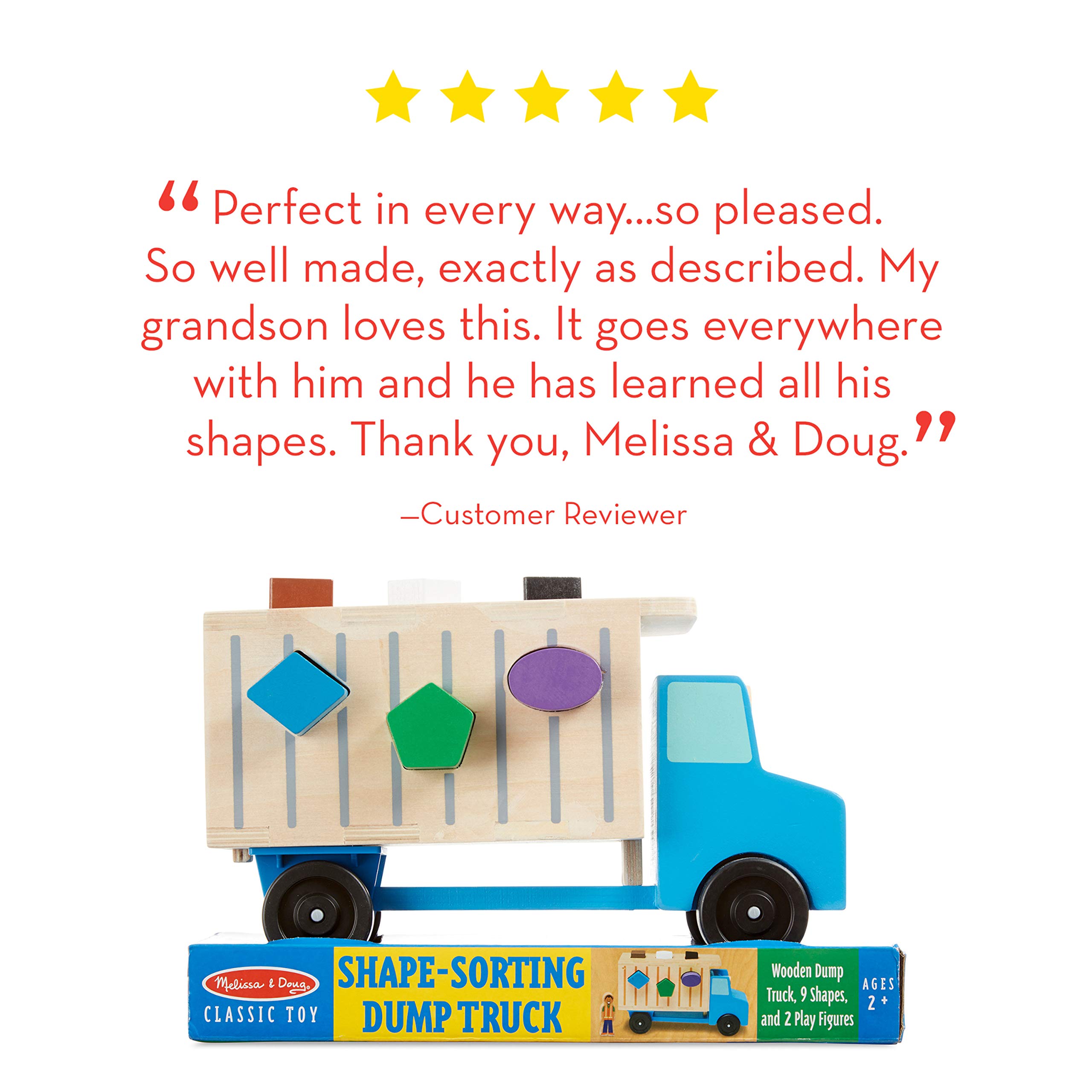 Foto 6 | Camión Volquete De Madera De Juguete Para Clasificar Formas Melissa & Doug - Venta Internacional.