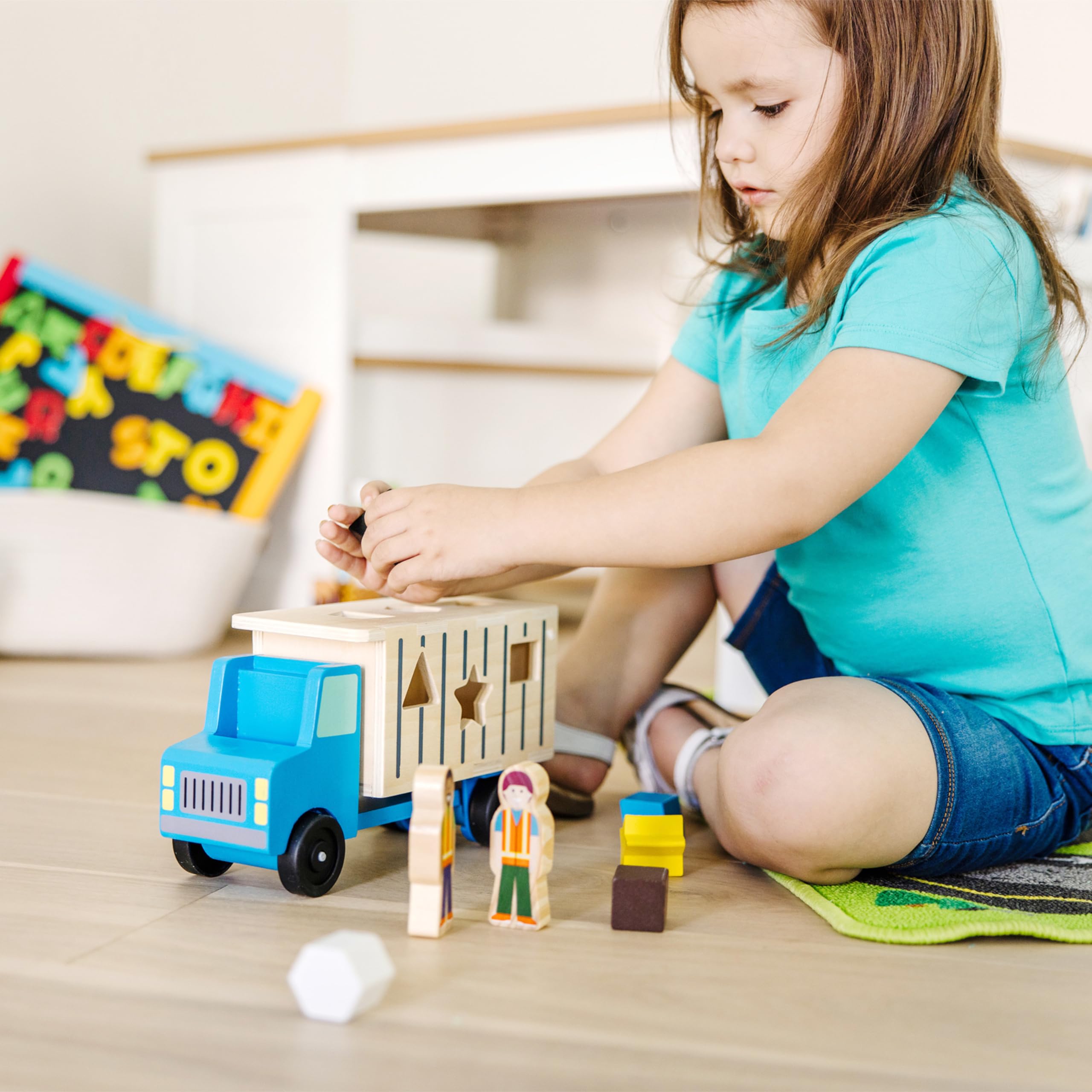 Foto 7 | Camión Volquete De Madera De Juguete Para Clasificar Formas Melissa & Doug - Venta Internacional.