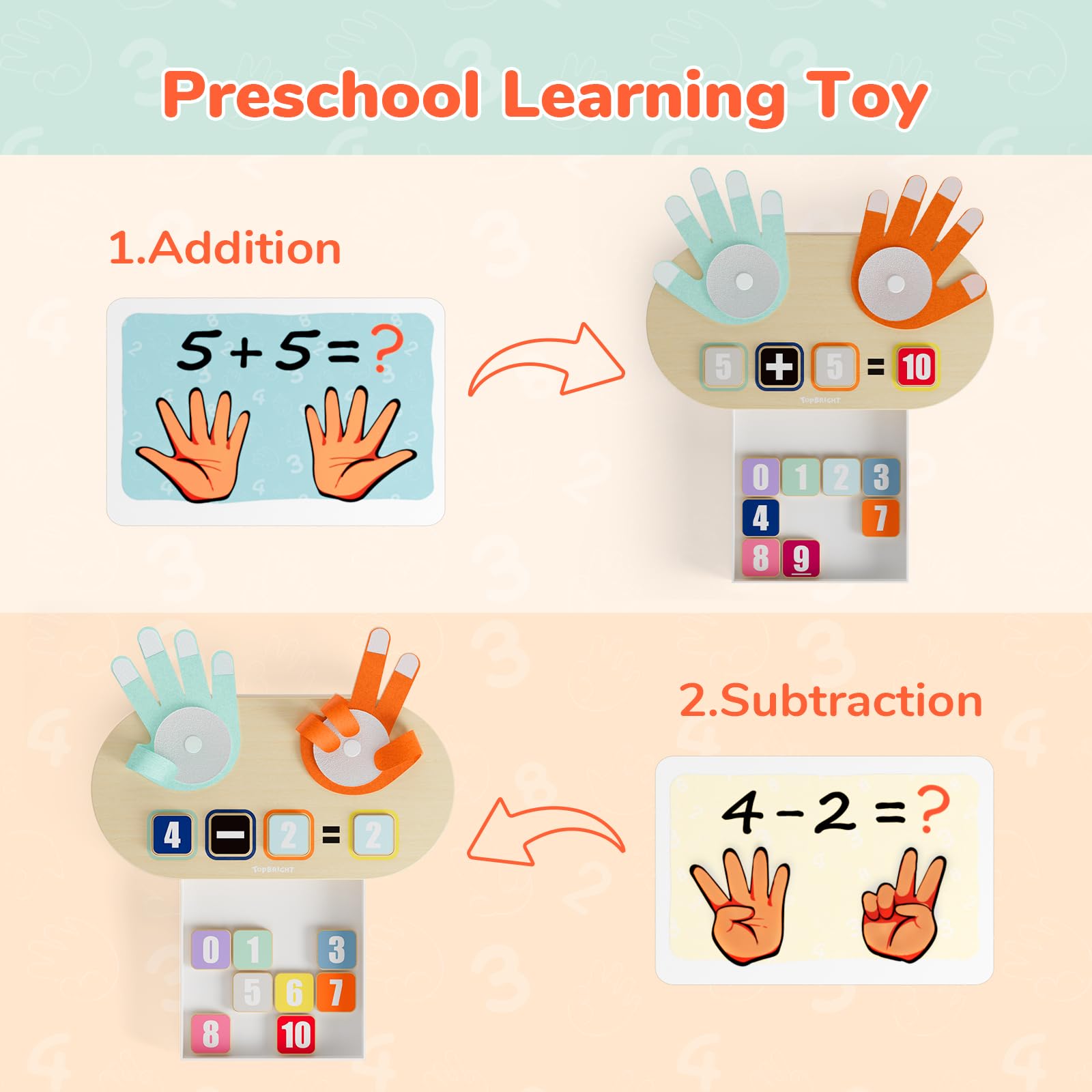 Foto 3 pulgar | Juguete Learning Number Top Bright Para Niños De 3 Años O Más Con 12 Bloques - Venta Internacional.