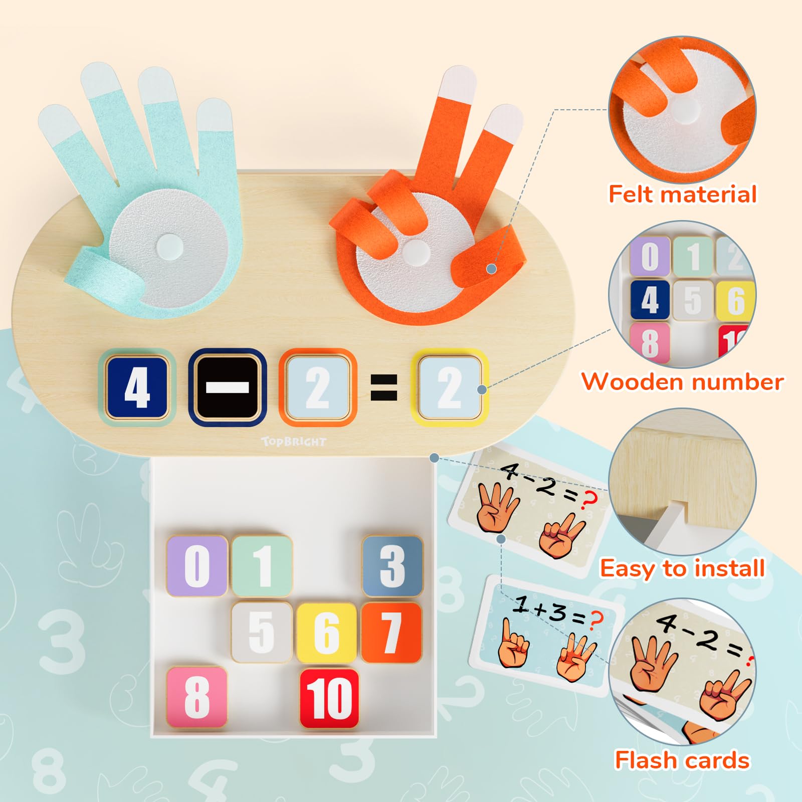Foto 5 pulgar | Juguete Learning Number Top Bright Para Niños De 3 Años O Más Con 12 Bloques - Venta Internacional.