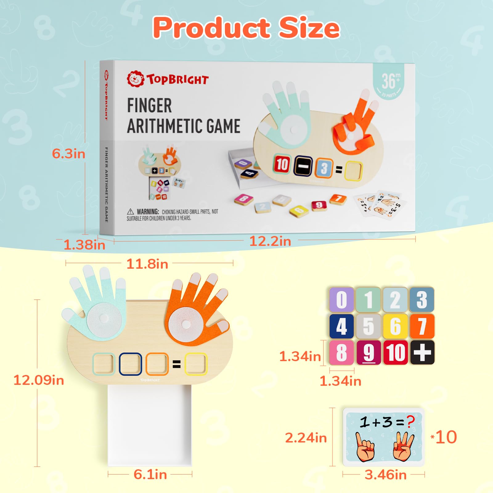 Foto 8 pulgar | Juguete Learning Number Top Bright Para Niños De 3 Años O Más Con 12 Bloques - Venta Internacional.