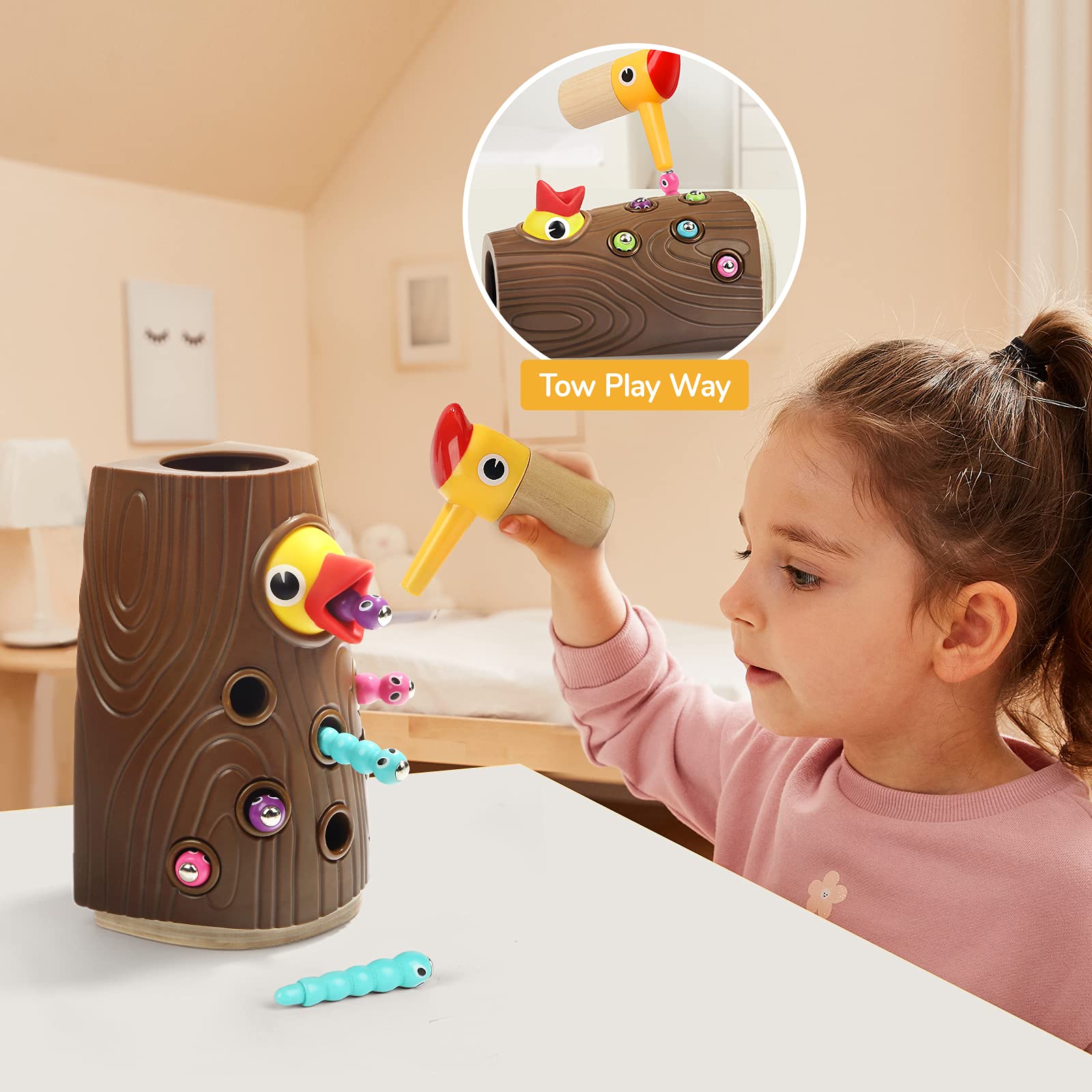 Foto 3 pulgar | Juego Magnético Montessori Toy Top Bright Para Alimentar Pájaros A Partir De 2 Años - Venta Internacional.
