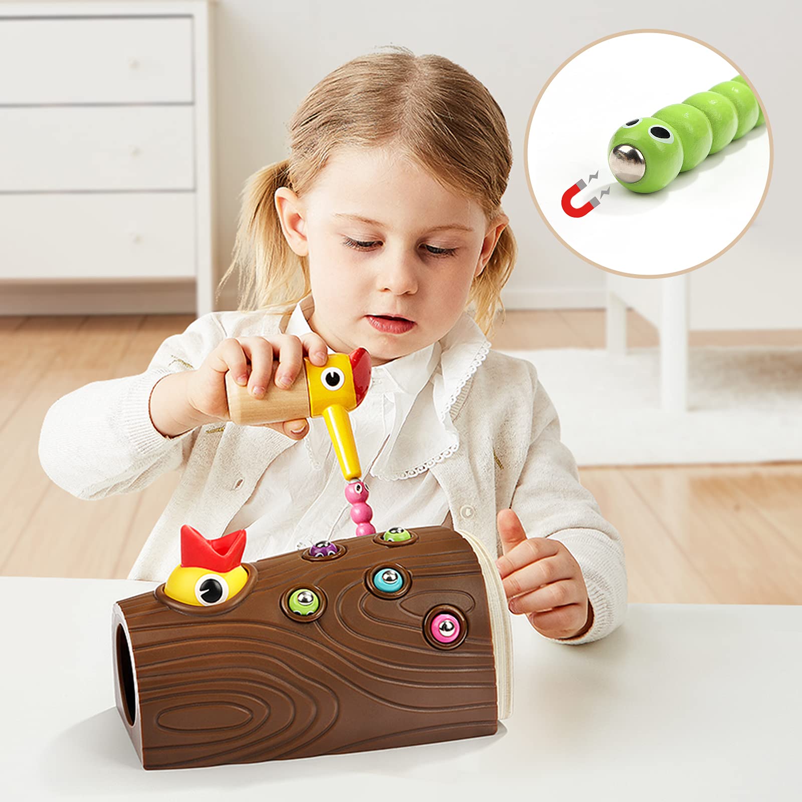 Foto 5 pulgar | Juego Magnético Montessori Toy Top Bright Para Alimentar Pájaros A Partir De 2 Años - Venta Internacional.