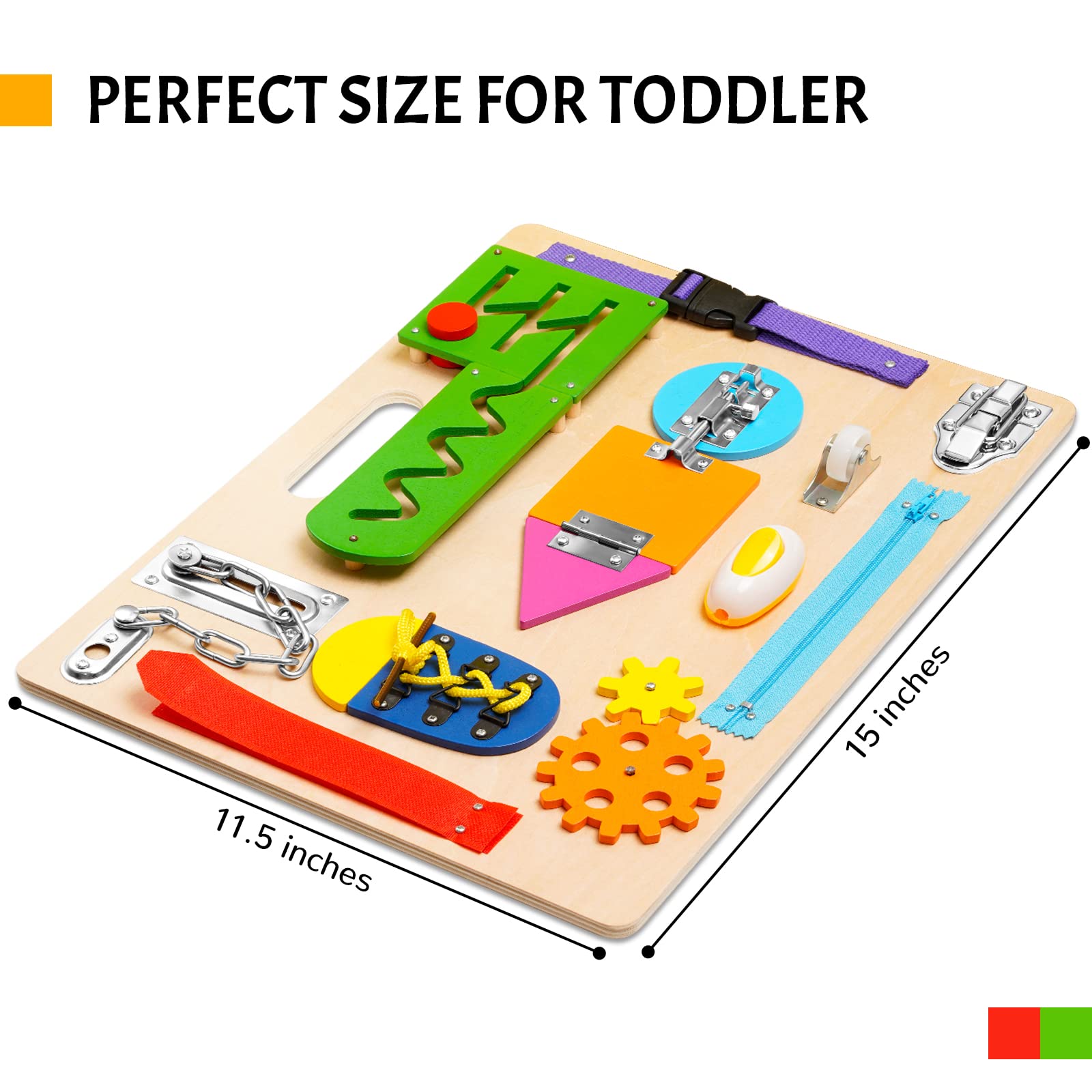 Foto 5 | Juguete Sensorial De Madera Montessori Busy Board Aberlls Para 1 A 3 Años - Venta Internacional.