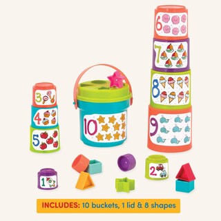 Foto 4 | Set Nesting Sorter Set Battat, 19 Unidades, Cubos Apilables, Más De 18 M - Venta Internacional.