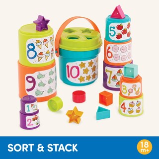 Foto 5 | Set Nesting Sorter Set Battat, 19 Unidades, Cubos Apilables, Más De 18 M - Venta Internacional.