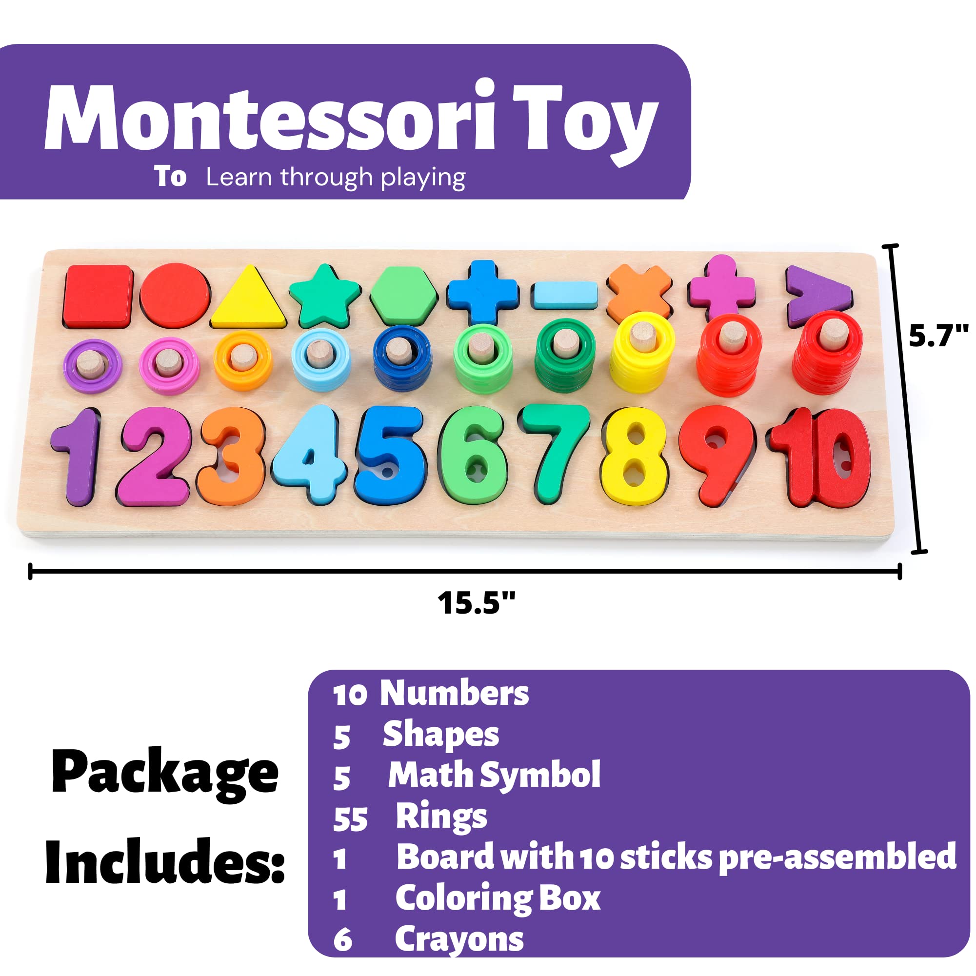 Foto 3 | Juguetes Montessori de Madera Bekilole para Niños - Venta Internacional