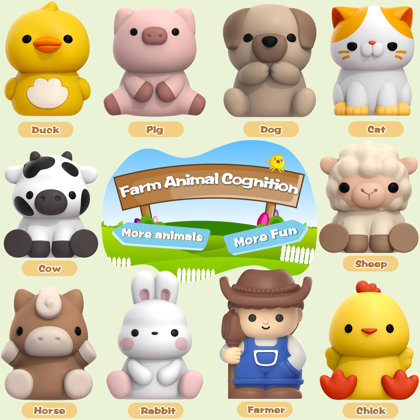 Foto 3 pulgar | Juguete Didáctico Aigybobo Farm Animals Barn 20 Piezas - Venta Internacional