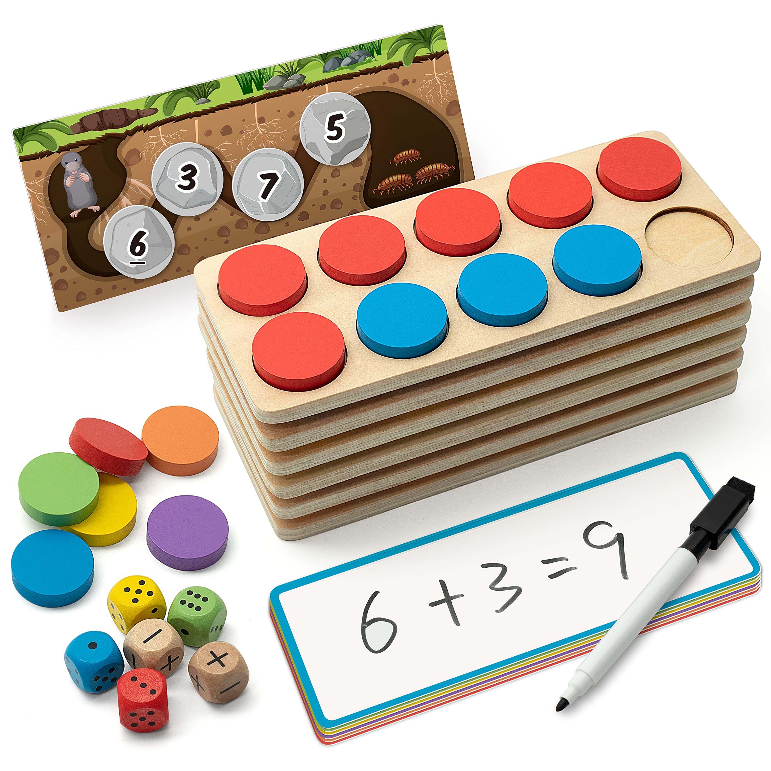 Foto 2 pulgar | Juego De 10 Marcos De Madera Synarry De Math Manipulatives Para Niños De 3 A 8 Años - Venta Internacional.