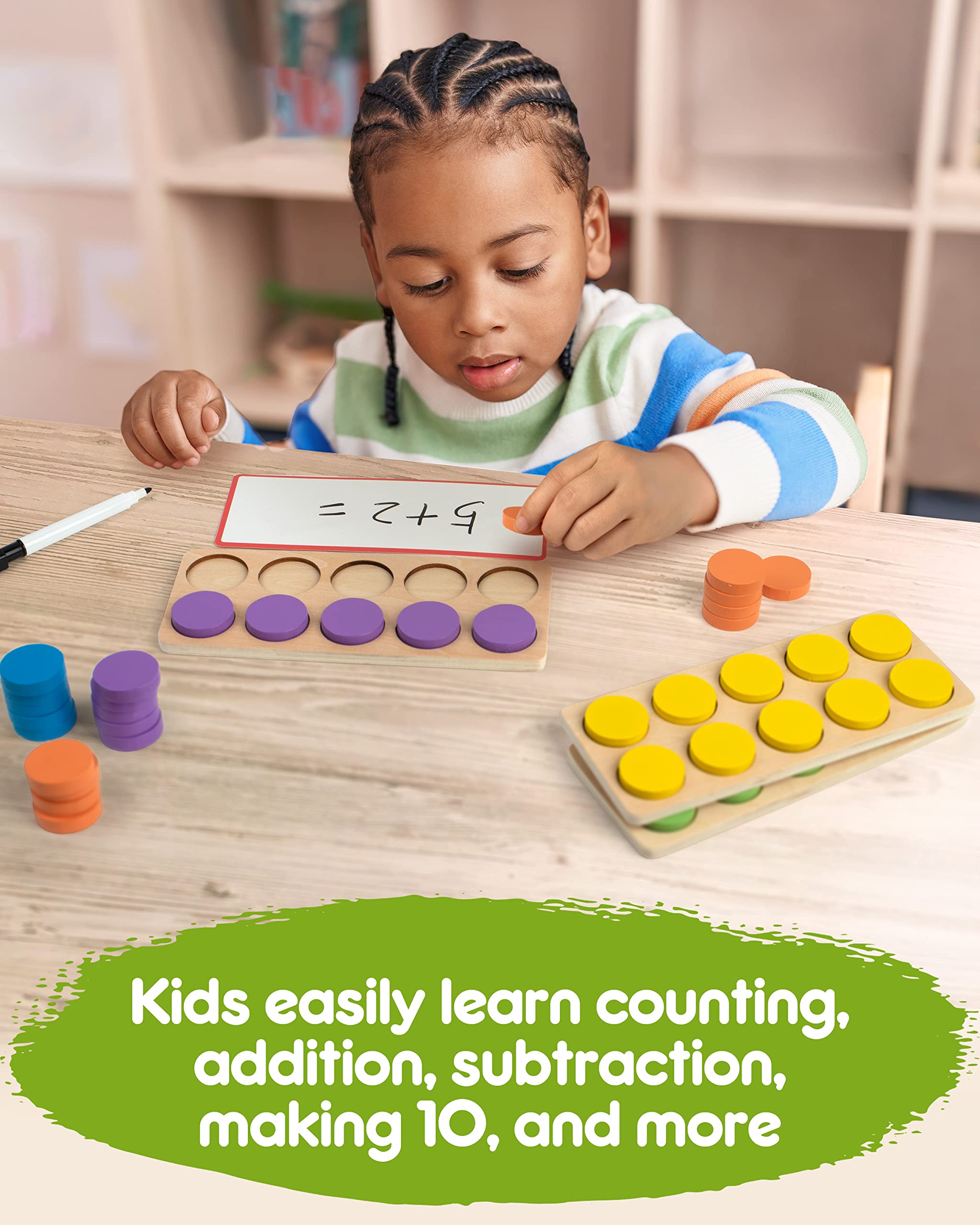 Foto 4 pulgar | Juego De 10 Marcos De Madera Synarry De Math Manipulatives Para Niños De 3 A 8 Años - Venta Internacional.