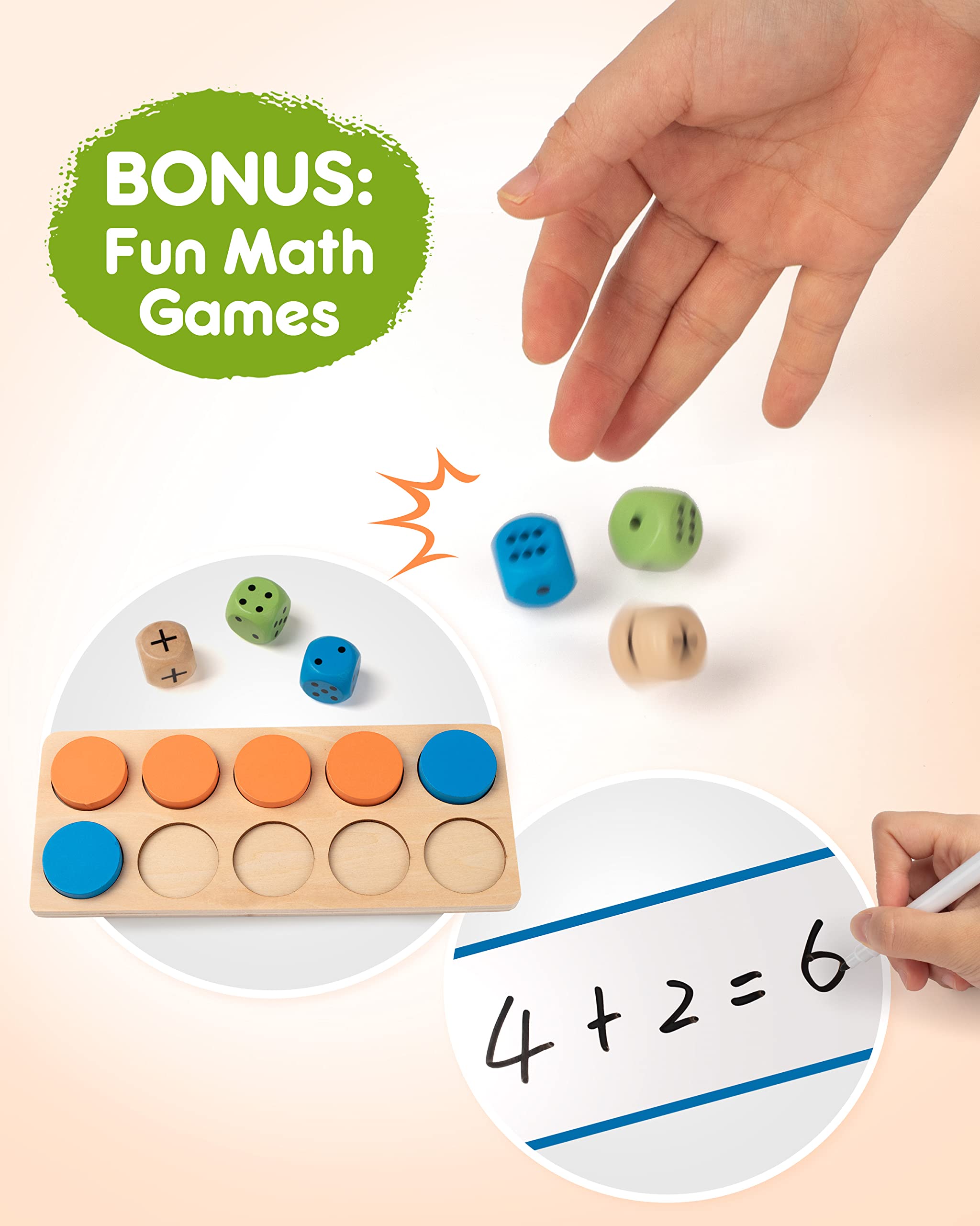 Foto 5 pulgar | Juego De 10 Marcos De Madera Synarry De Math Manipulatives Para Niños De 3 A 8 Años - Venta Internacional.