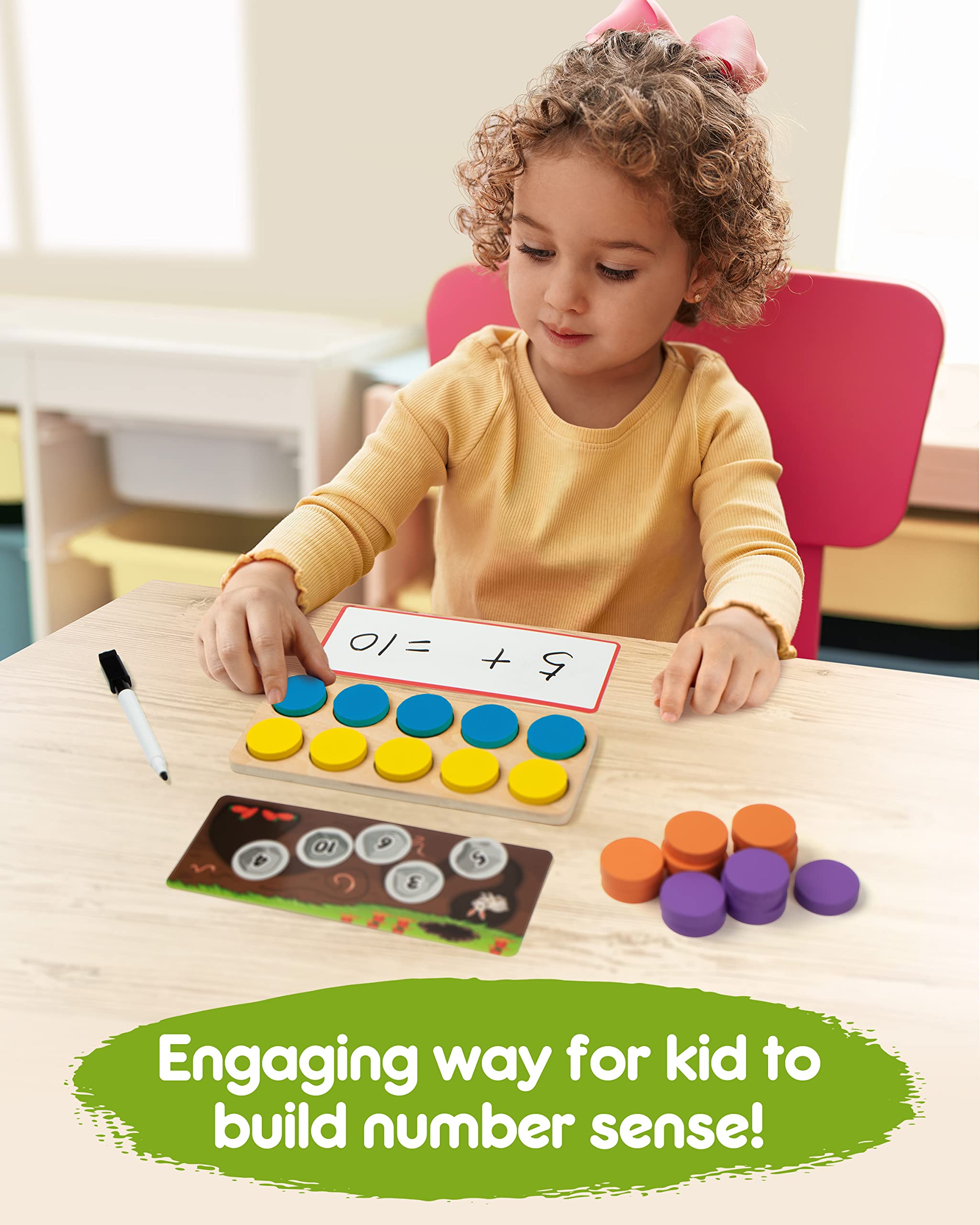 Foto 8 pulgar | Juego De 10 Marcos De Madera Synarry De Math Manipulatives Para Niños De 3 A 8 Años - Venta Internacional.