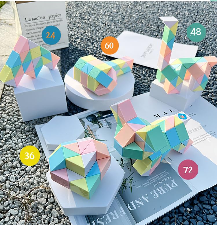 Foto 4 pulgar | Juguete De Rompecabezas Magic Snake Cube Twist Ynotus, 36 Segmentos, Pastel - Venta Internacional.
