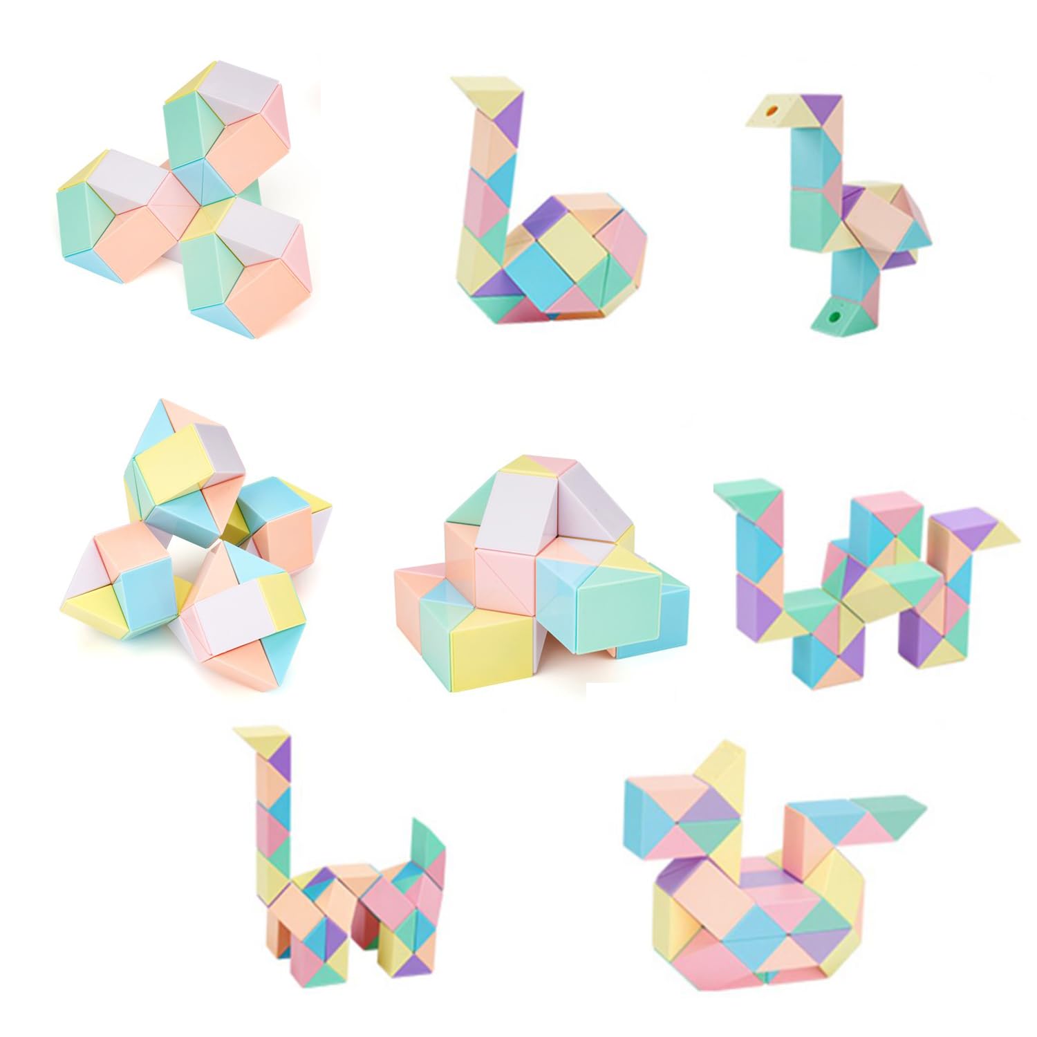 Foto 7 pulgar | Juguete De Rompecabezas Magic Snake Cube Twist Ynotus, 36 Segmentos, Pastel - Venta Internacional.