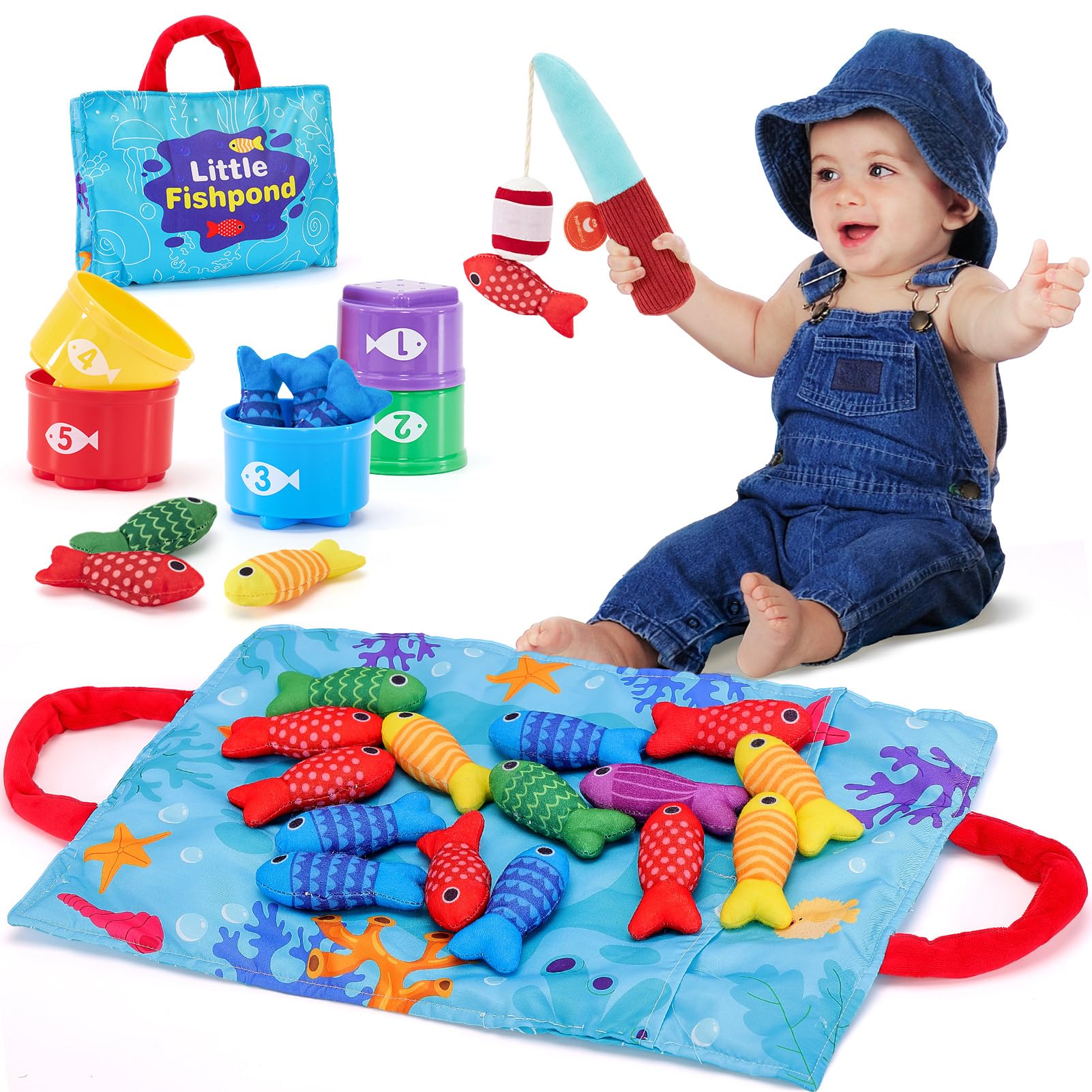 Foto 1 | Juego De Pesca En Tela Hahaland Montessori Para Niños De 1 A 3 Años - Venta Internacional.