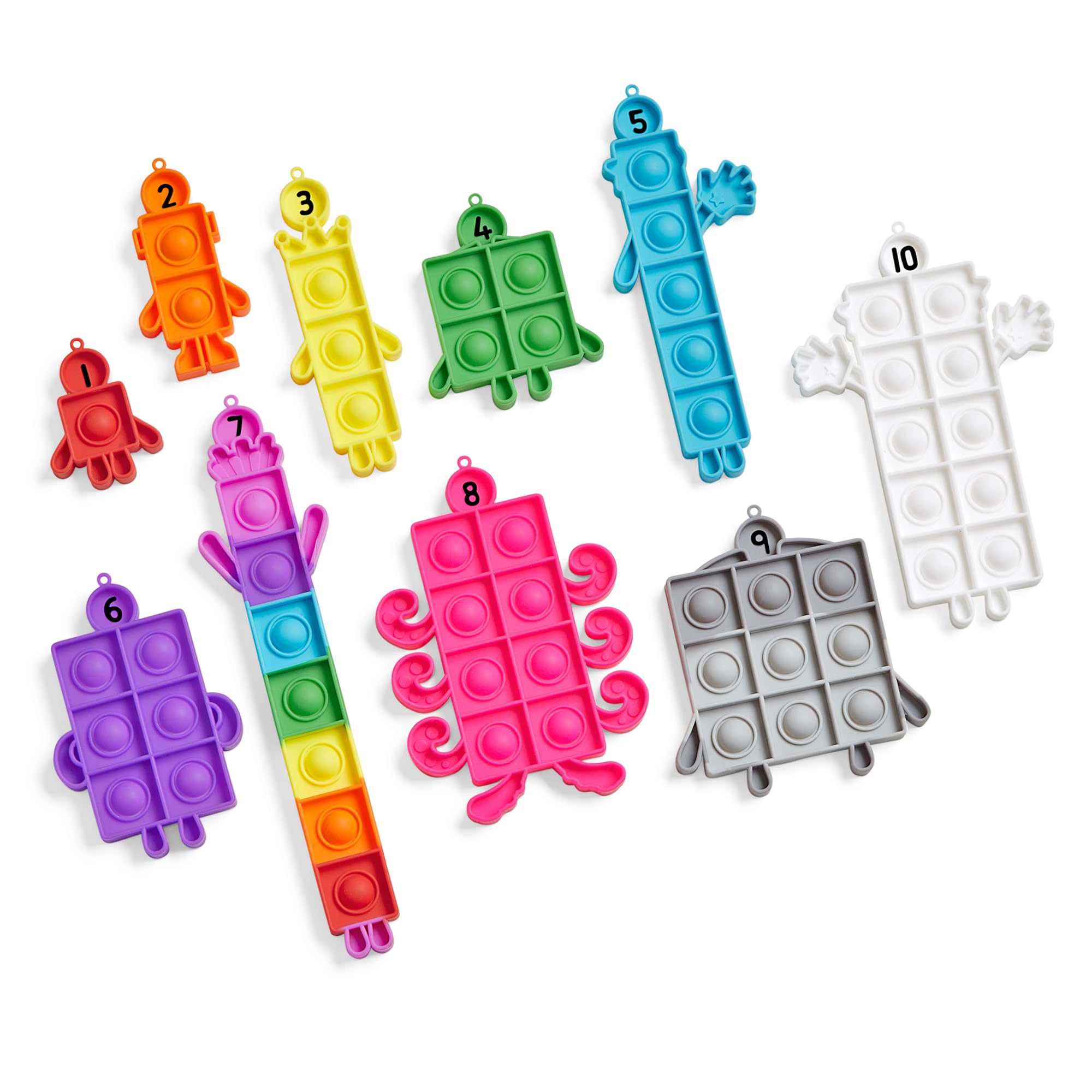Bloques Numéricos Sensory Bubble Poppers Hand2mind Con Llaveros - Venta Internacional.