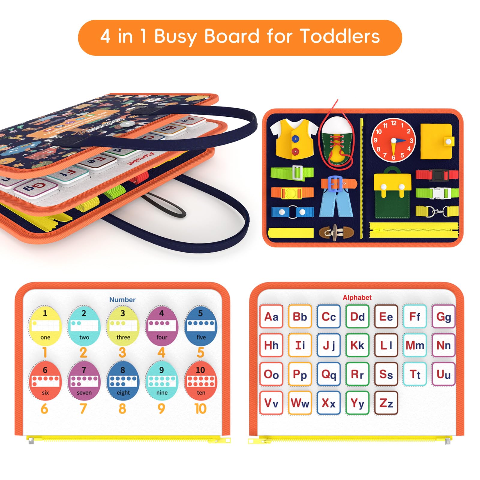 Foto 2 | Juguetes Sensoriales Busy Board Freebear Busy Board Para Niños Pequeños De 1 A 4 Años - Venta Internacional.