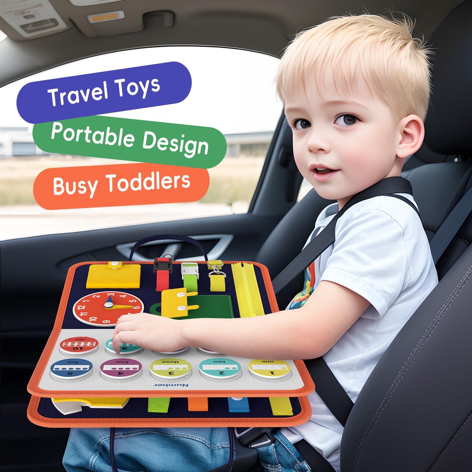 Foto 5 | Juguetes Sensoriales Busy Board Freebear Busy Board Para Niños Pequeños De 1 A 4 Años - Venta Internacional.