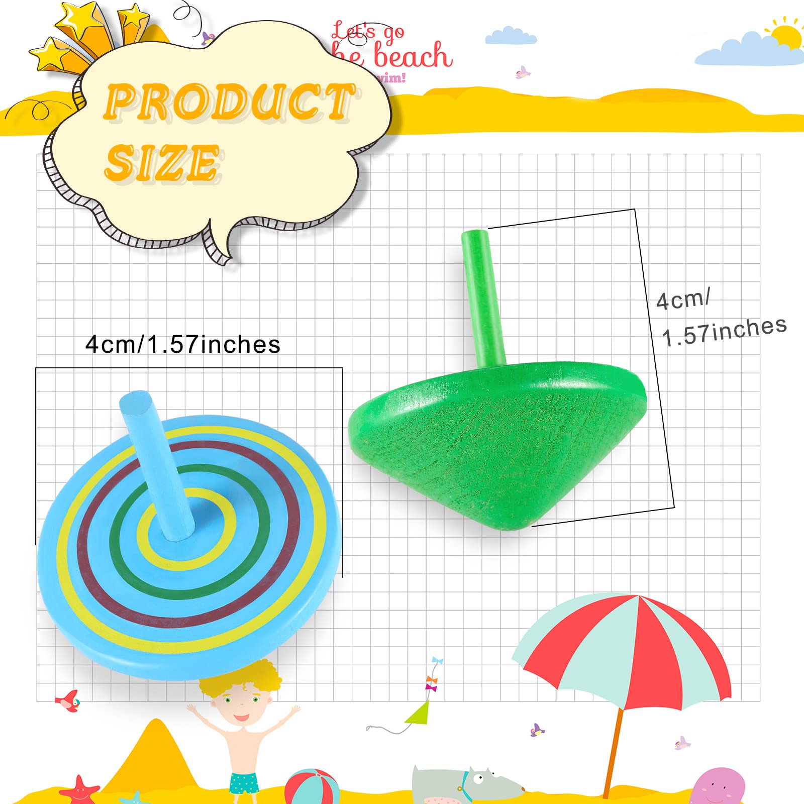 Foto 2 | Tops Giratorias De Madera Aoriher Para Niños, Juguete Educativo (24 Piezas) - Venta Internacional.