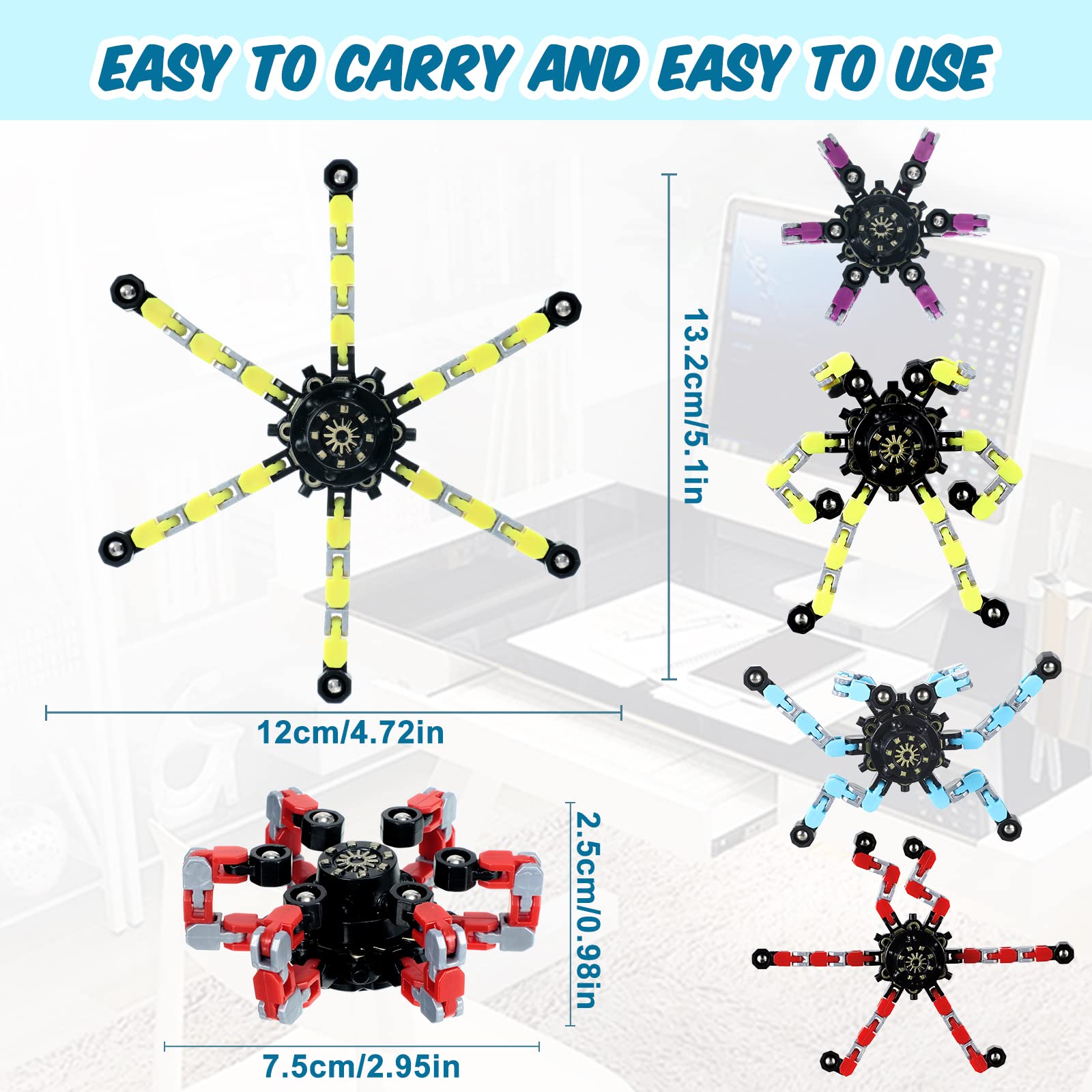 Foto 3 pulgar | Robot De Cadena Transformable Fidget Spinners Zhanmai, Paquete De 32 - Venta Internacional.