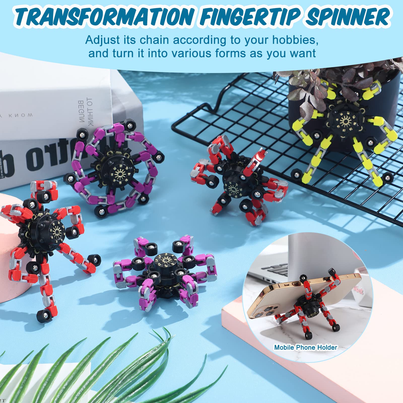 Foto 6 pulgar | Robot De Cadena Transformable Fidget Spinners Zhanmai, Paquete De 32 - Venta Internacional.